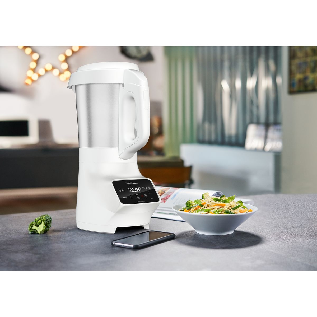MOULINEX Blender chauffant Soup&Plus LM922100 - Blanc