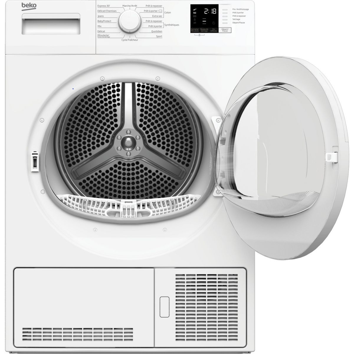 BEKO Sèche linge hublot Eco Sense DS8513PA2W, Pompe à chaleur, 8 kg