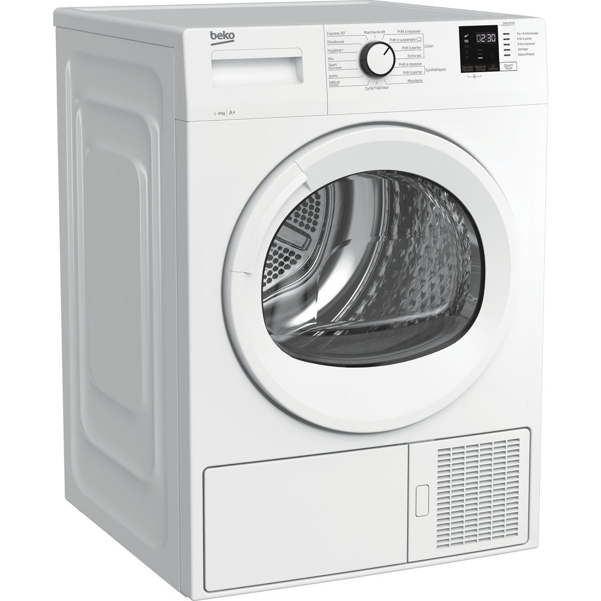 BEKO Sèche linge hublot Eco Sense DS8513PA2W, Pompe à chaleur, 8 kg