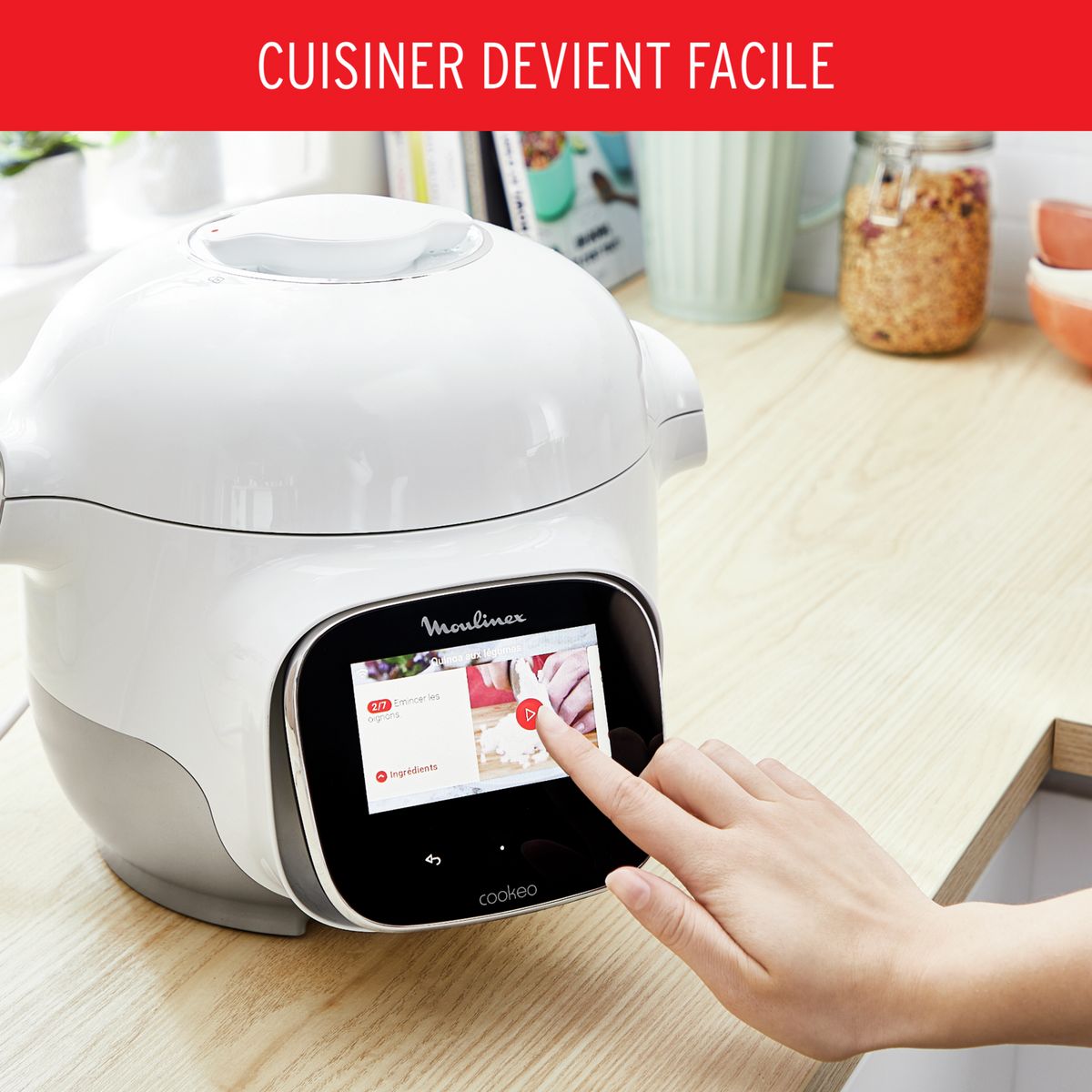 MOULINEX Multicuiseur intelligent cookeo compact touch wifi MINI CE922110 - Blanc