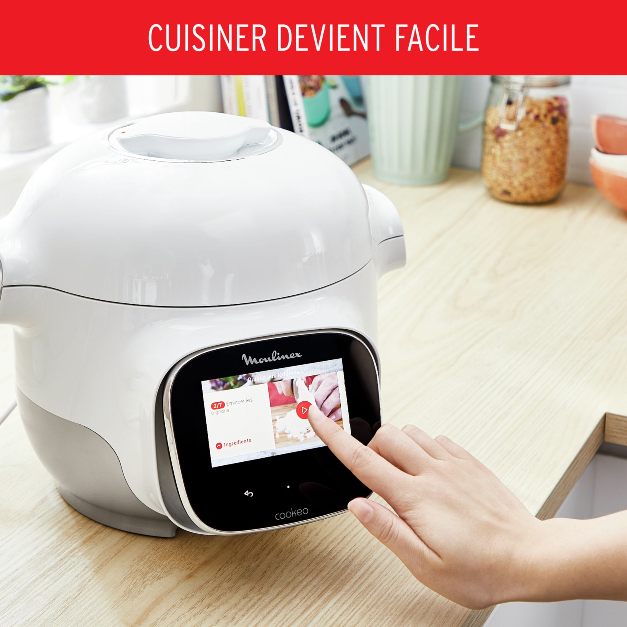 Voir la diapositive 14 : MOULINEX Multicuiseur intelligent cookeo compact touch wifi MINI CE922110 - Blanc