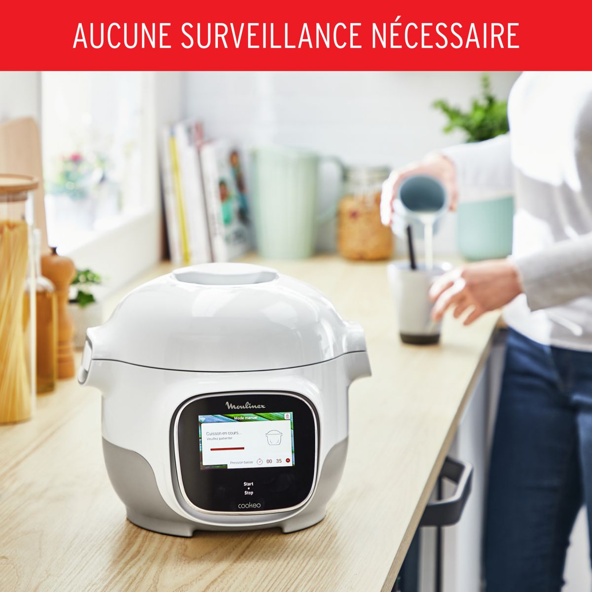 MOULINEX Multicuiseur intelligent cookeo compact touch wifi MINI CE922110 - Blanc