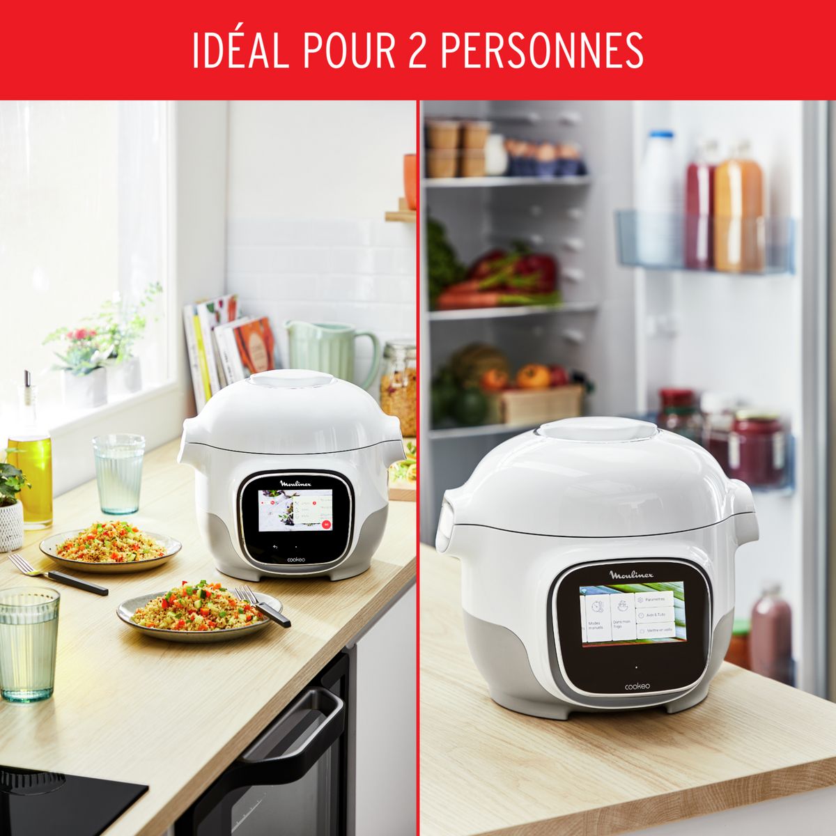 MOULINEX Multicuiseur intelligent cookeo compact touch wifi MINI CE922110 - Blanc