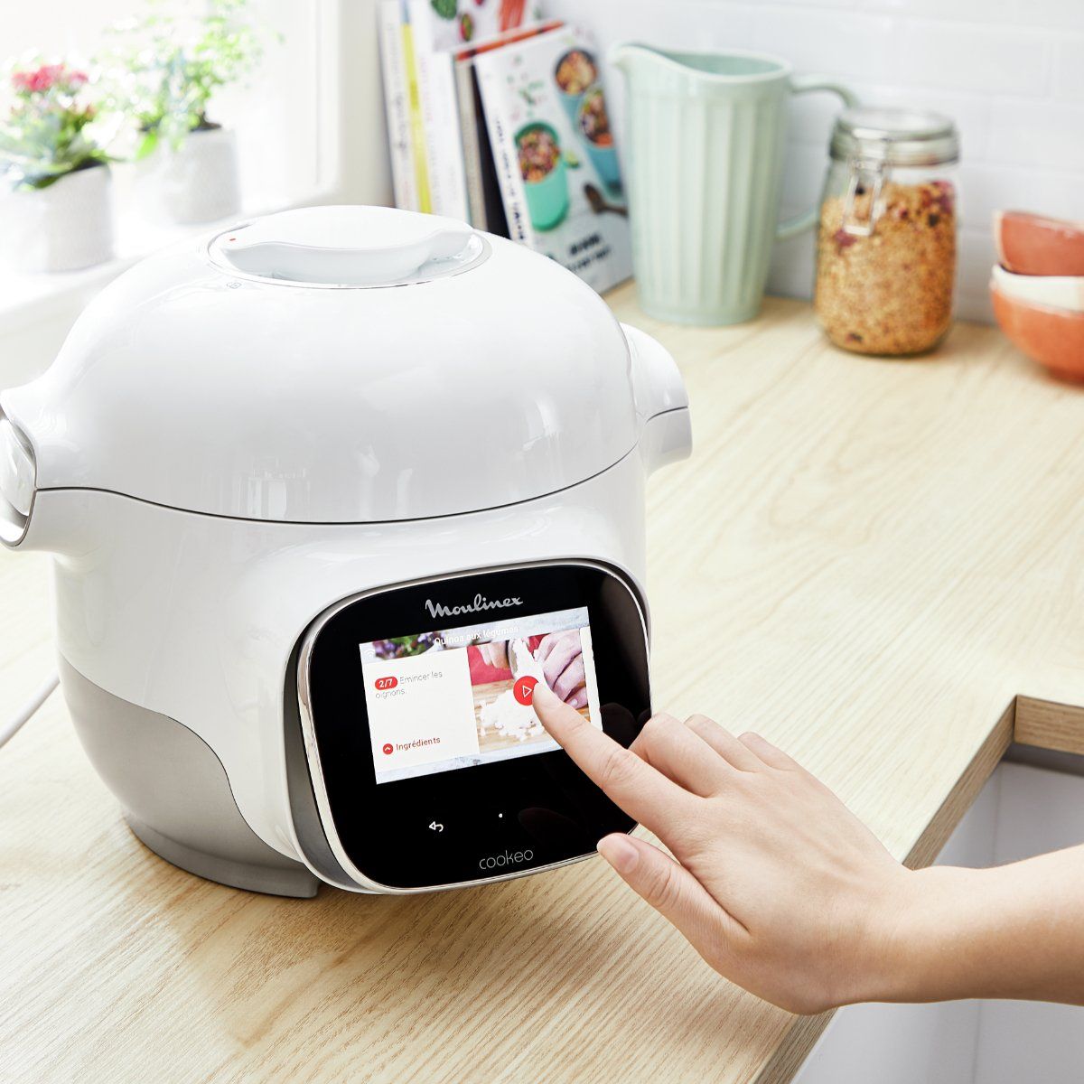 MOULINEX Multicuiseur intelligent cookeo compact touch wifi MINI CE922110 - Blanc