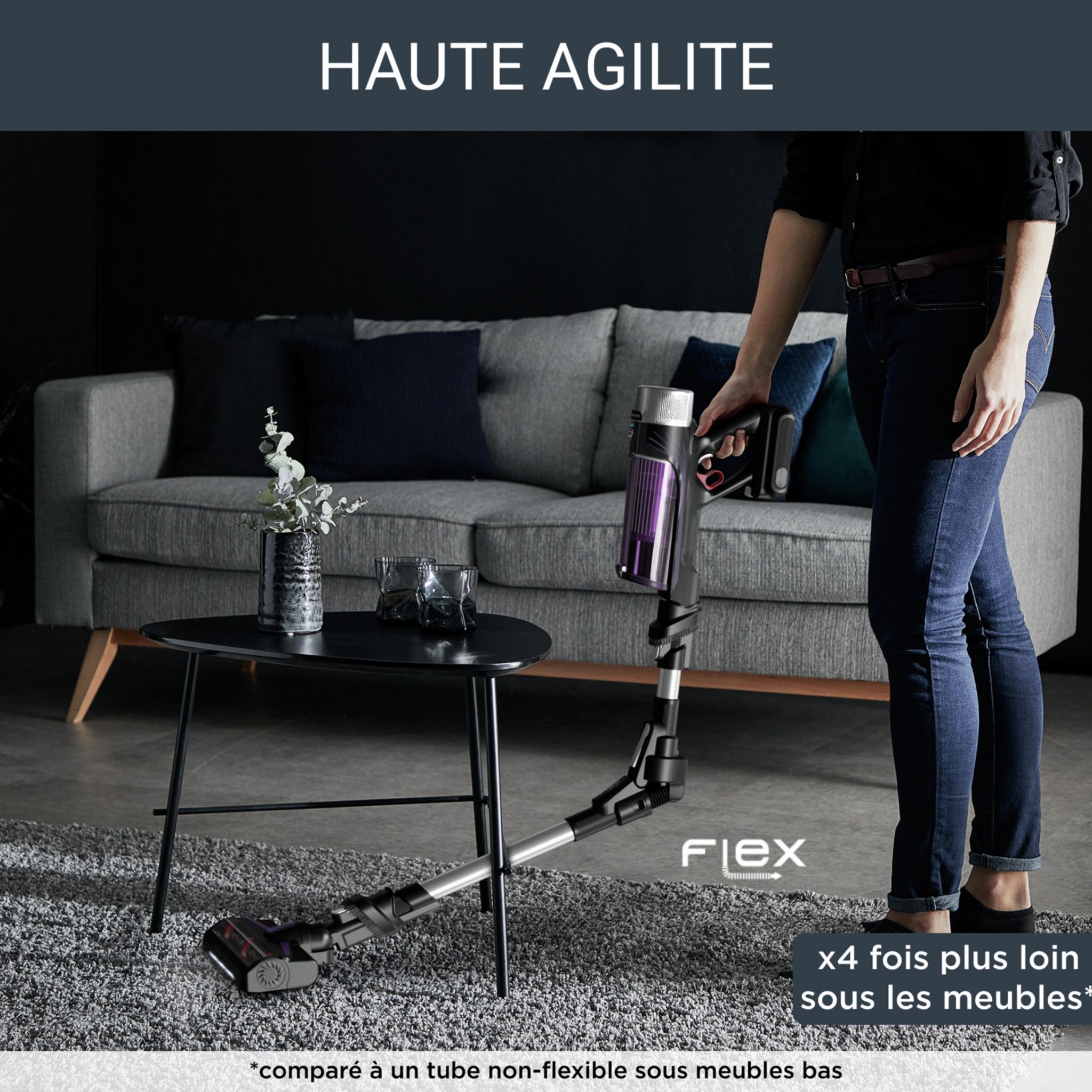 Voir la diapositive 12 : ROWENTA Aspirateur balai sans filX-FORCE FLEX 9.60 RH2037WO - Noir et violet