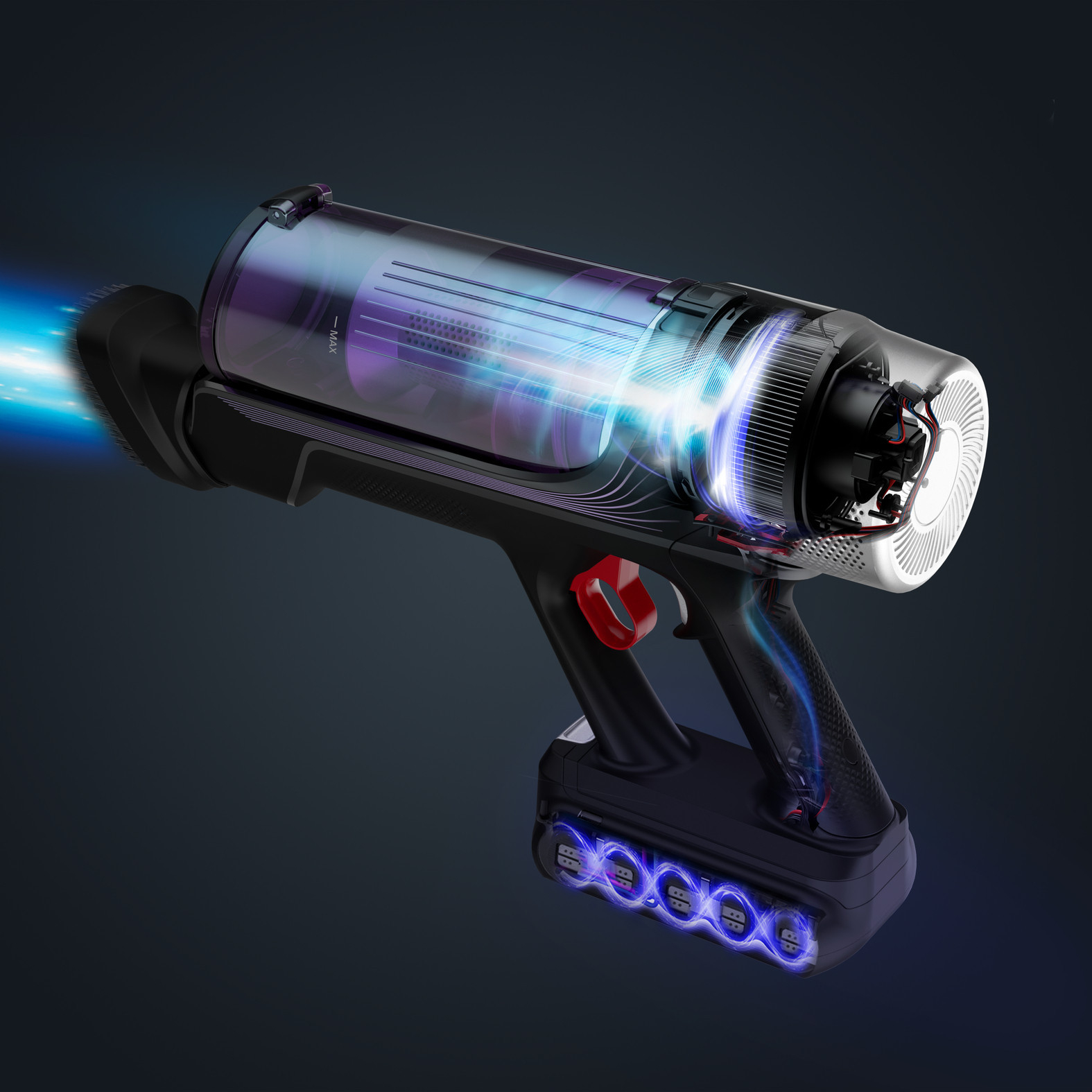 Voir la diapositive 6 : ROWENTA Aspirateur balai sans filX-FORCE FLEX 9.60 RH2037WO - Noir et violet