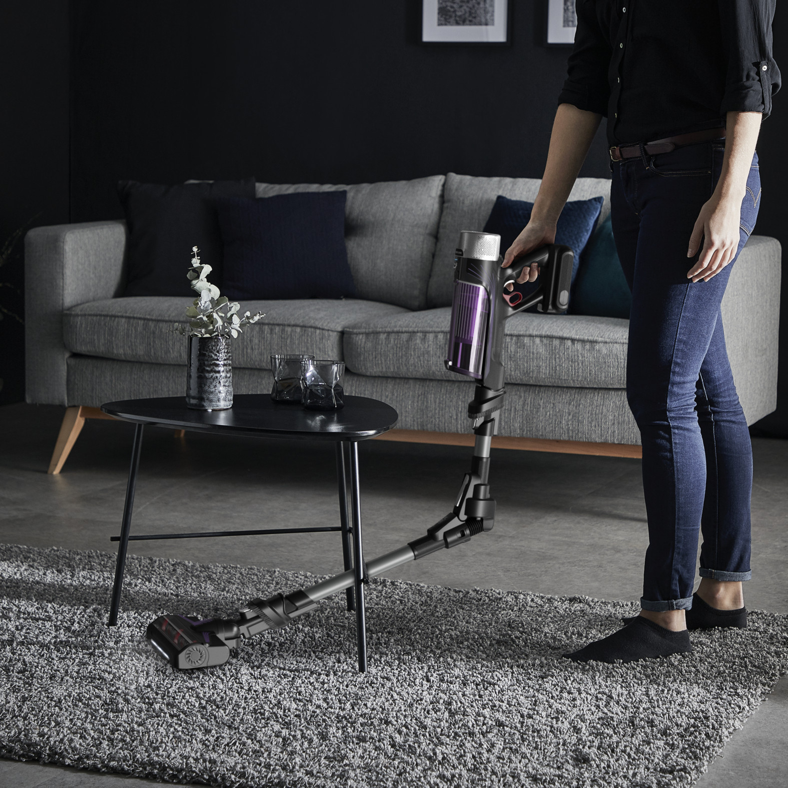 Voir la diapositive 9 : ROWENTA Aspirateur balai sans filX-FORCE FLEX 9.60 RH2037WO - Noir et violet