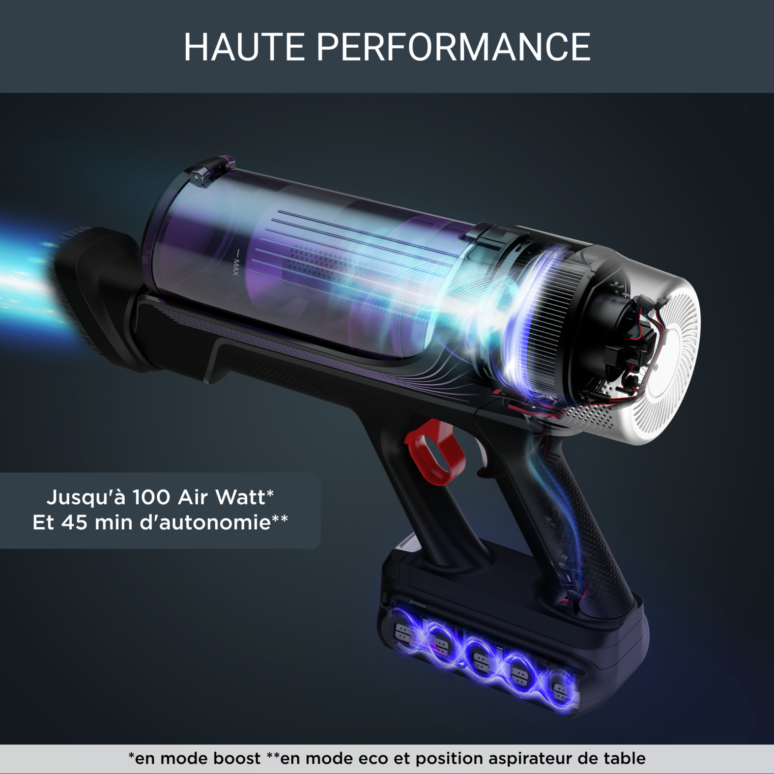 Voir la diapositive 11 : ROWENTA Aspirateur balai sans filX-FORCE FLEX 9.60 RH2037WO - Noir et violet