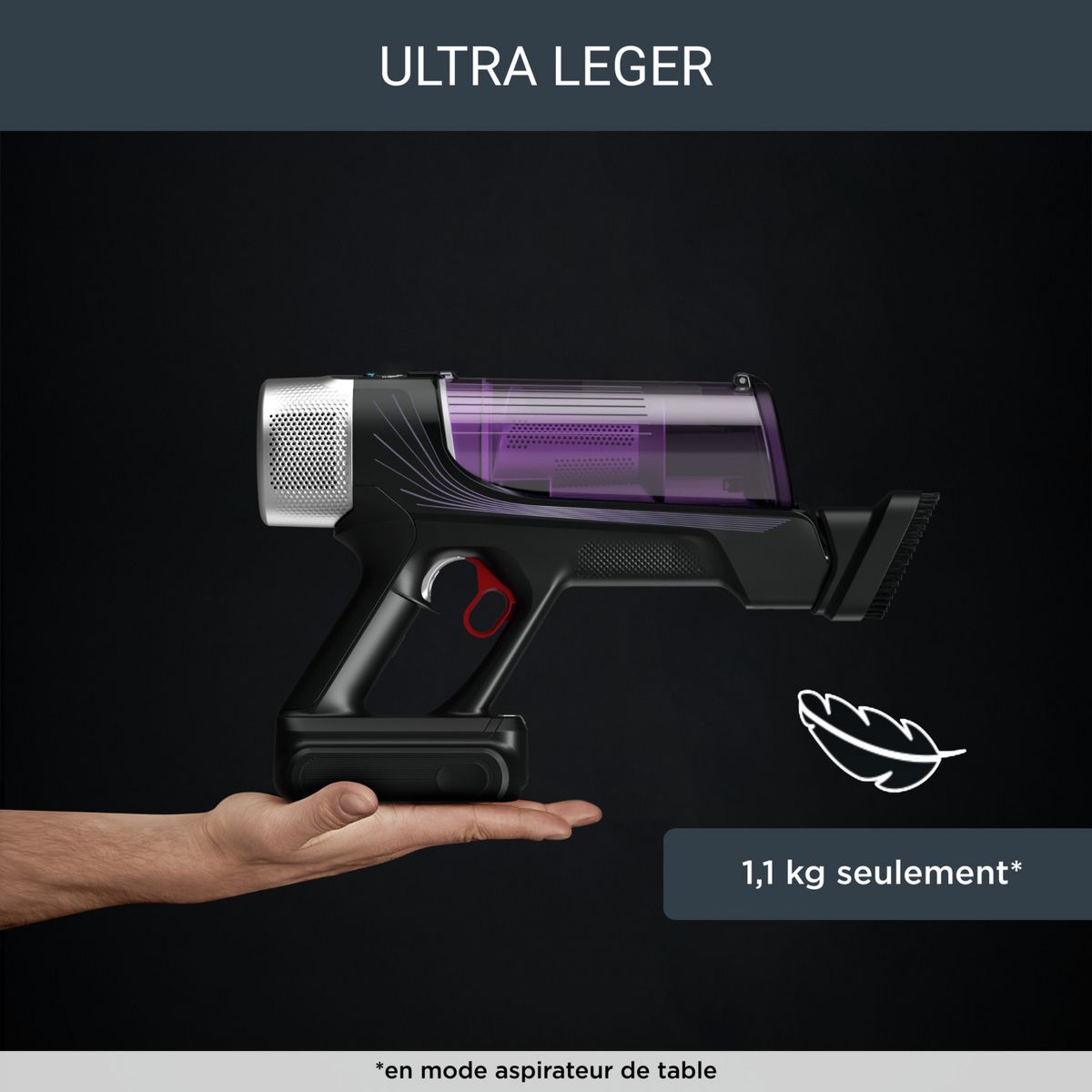 ROWENTA Aspirateur balai sans filX-FORCE FLEX 9.60 RH2037WO - Noir et violet