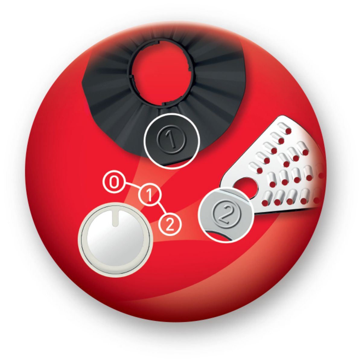 MOULINEX Robot multifonction Soleil FP345E10 - Gris