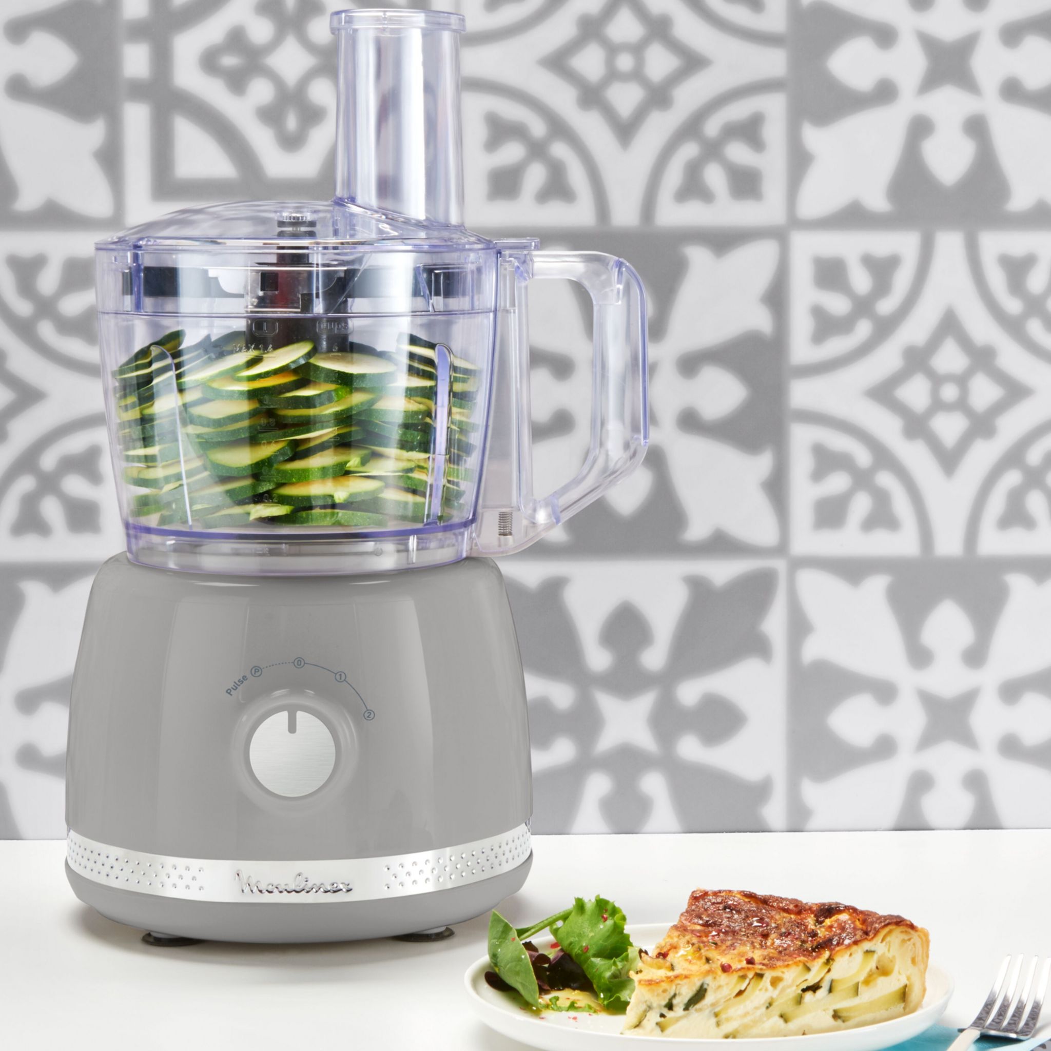 Voir la diapositive 3 : MOULINEX Robot multifonction Soleil FP345E10 - Gris