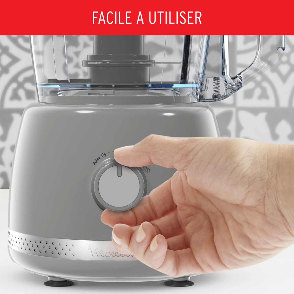 MOULINEX Robot multifonction Soleil FP345E10 - Gris