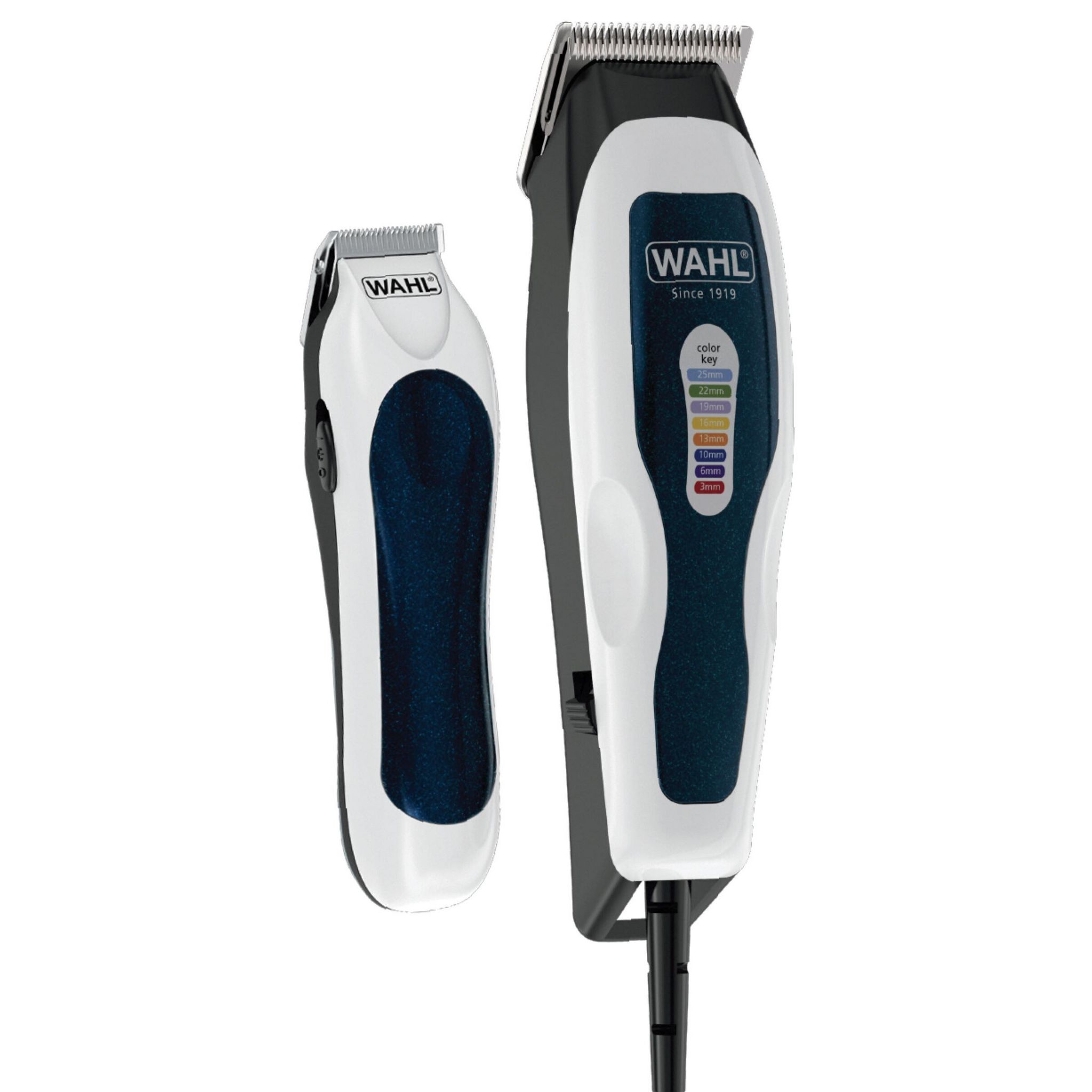 Voir la diapositive 2 : WAHL Tondeuse cheveux + mini rasoir 1395.0465 - Bleu et blanc