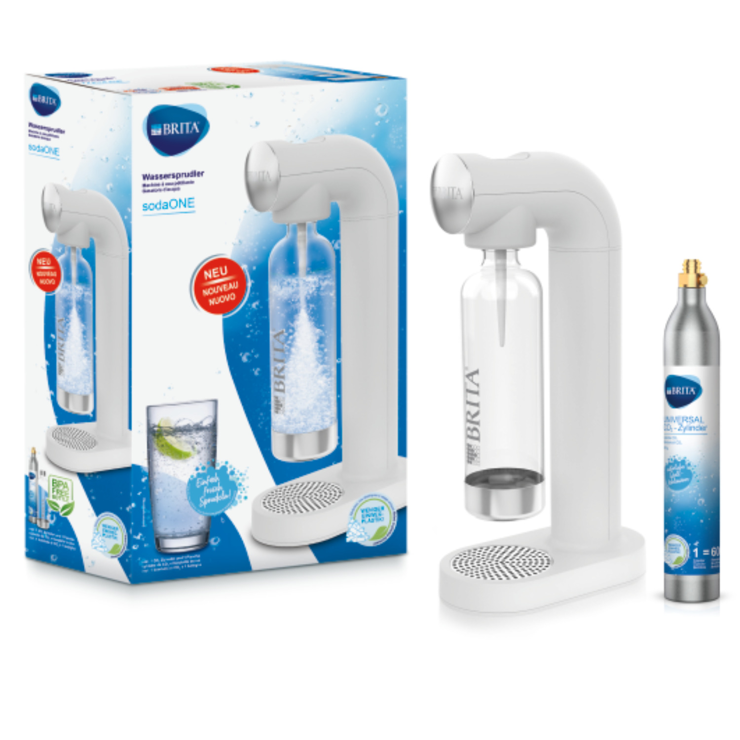 Voir la diapositive 2 : BRITA Machine à gazéifier 1049250 - Blanc