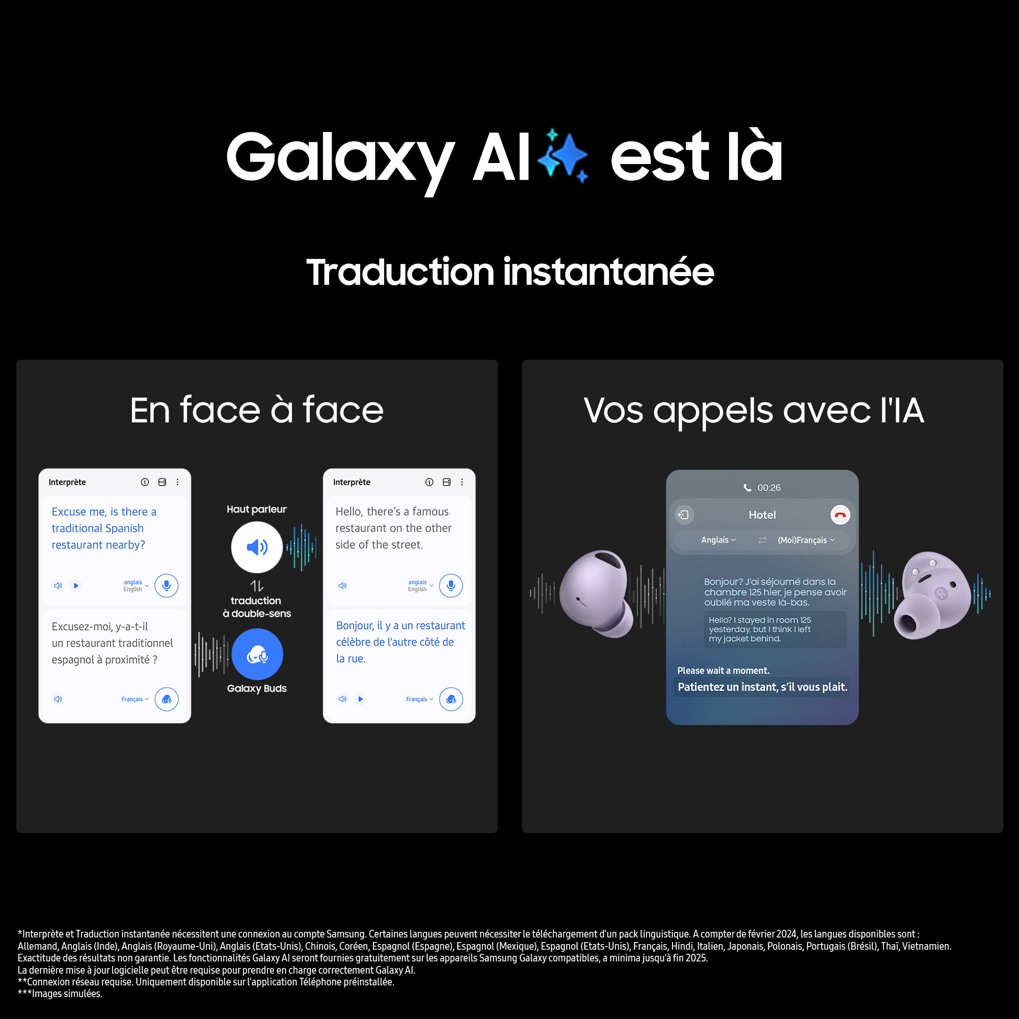 Voir la diapositive 3 : SAMSUNG Écouteurs Galaxy Buds 2 Pro Buds avec Galaxy AI - Noir