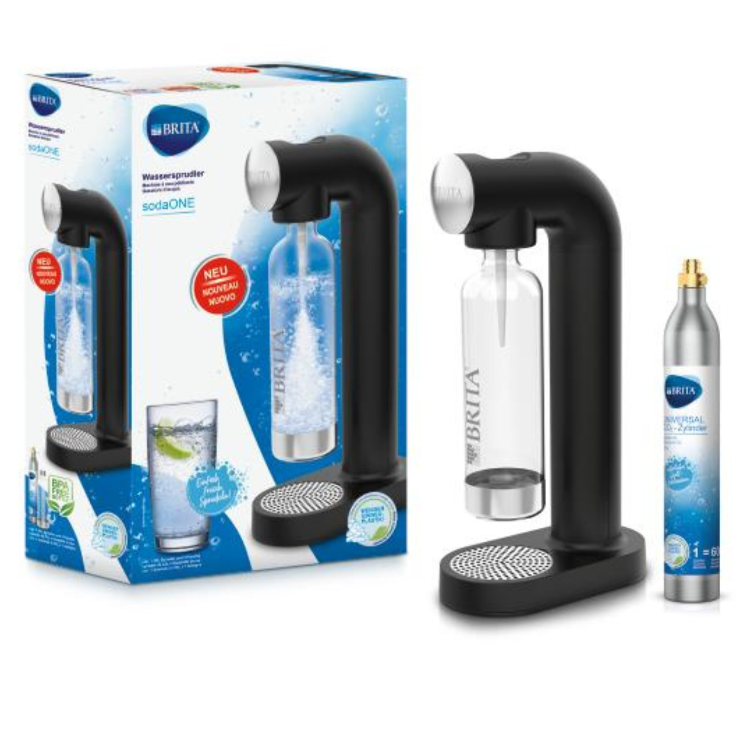 Voir la diapositive 2 : BRITA Machine à gazéifier sodaONE 1049249 - Noir