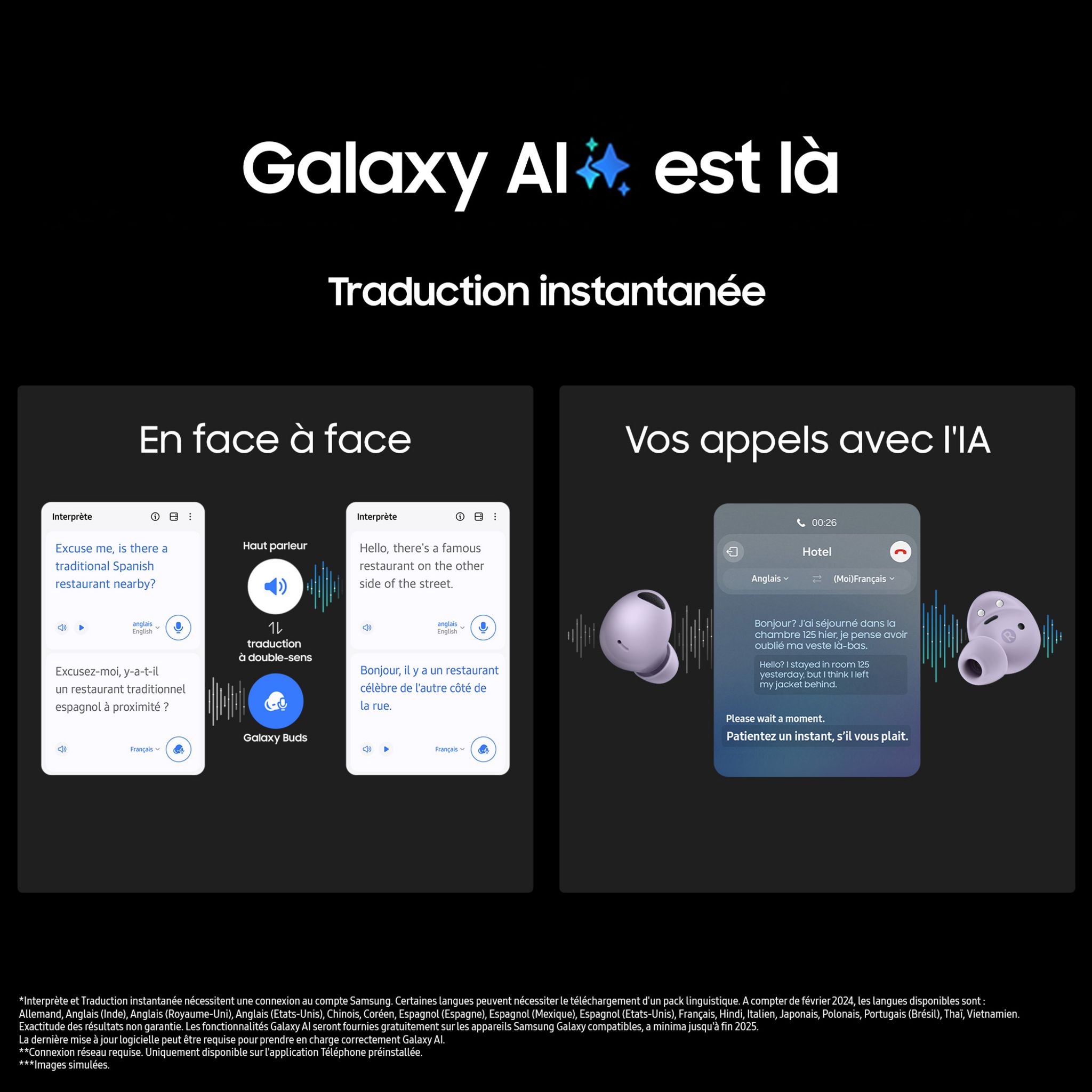 Voir la diapositive 3 : SAMSUNG Écouteurs Galaxy Buds 2 Pro Buds avec Galaxy AI - Blanc