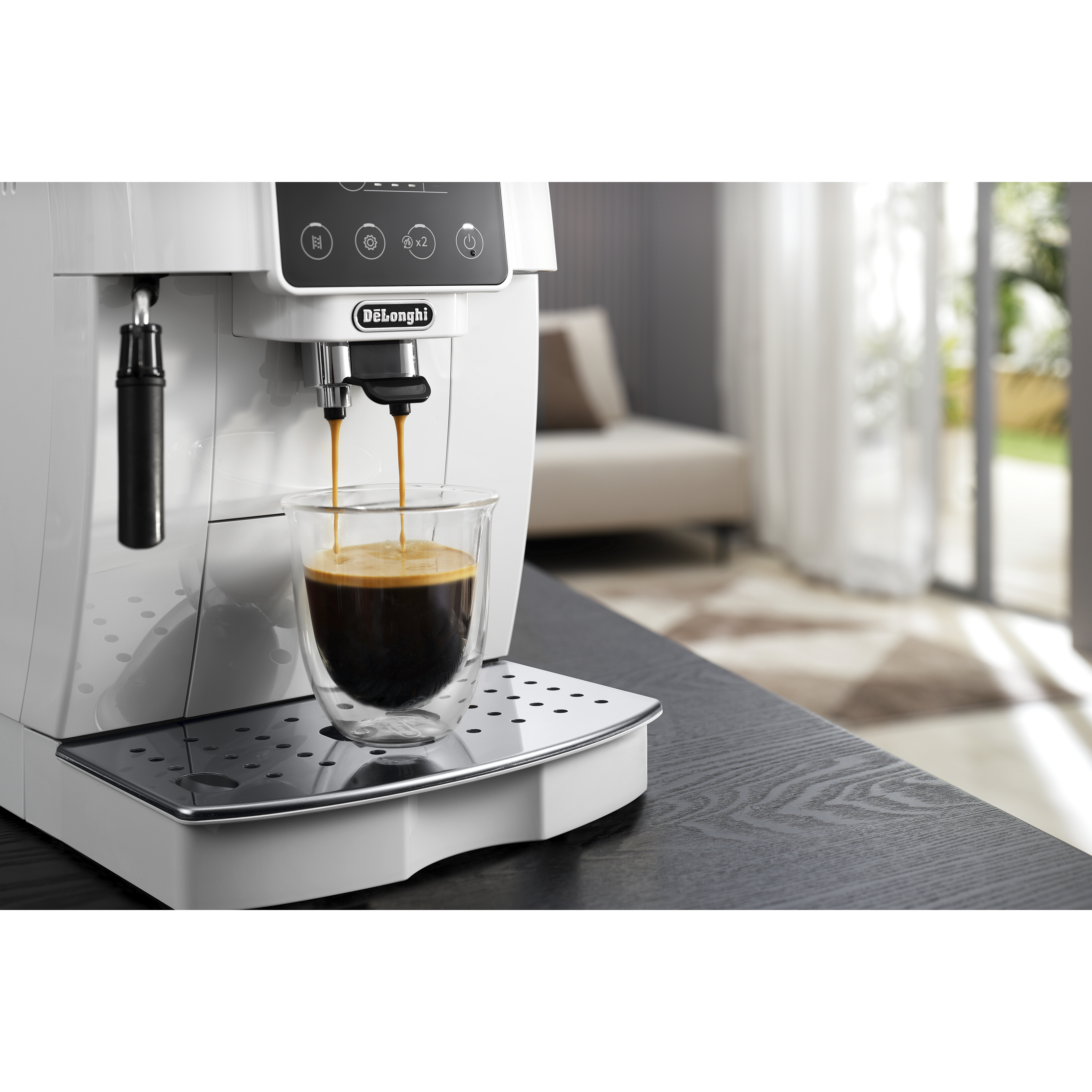 Voir la diapositive 3 : DELONGHI Machine à café expresso avec broyeur ECAM220.20.W - Blanc