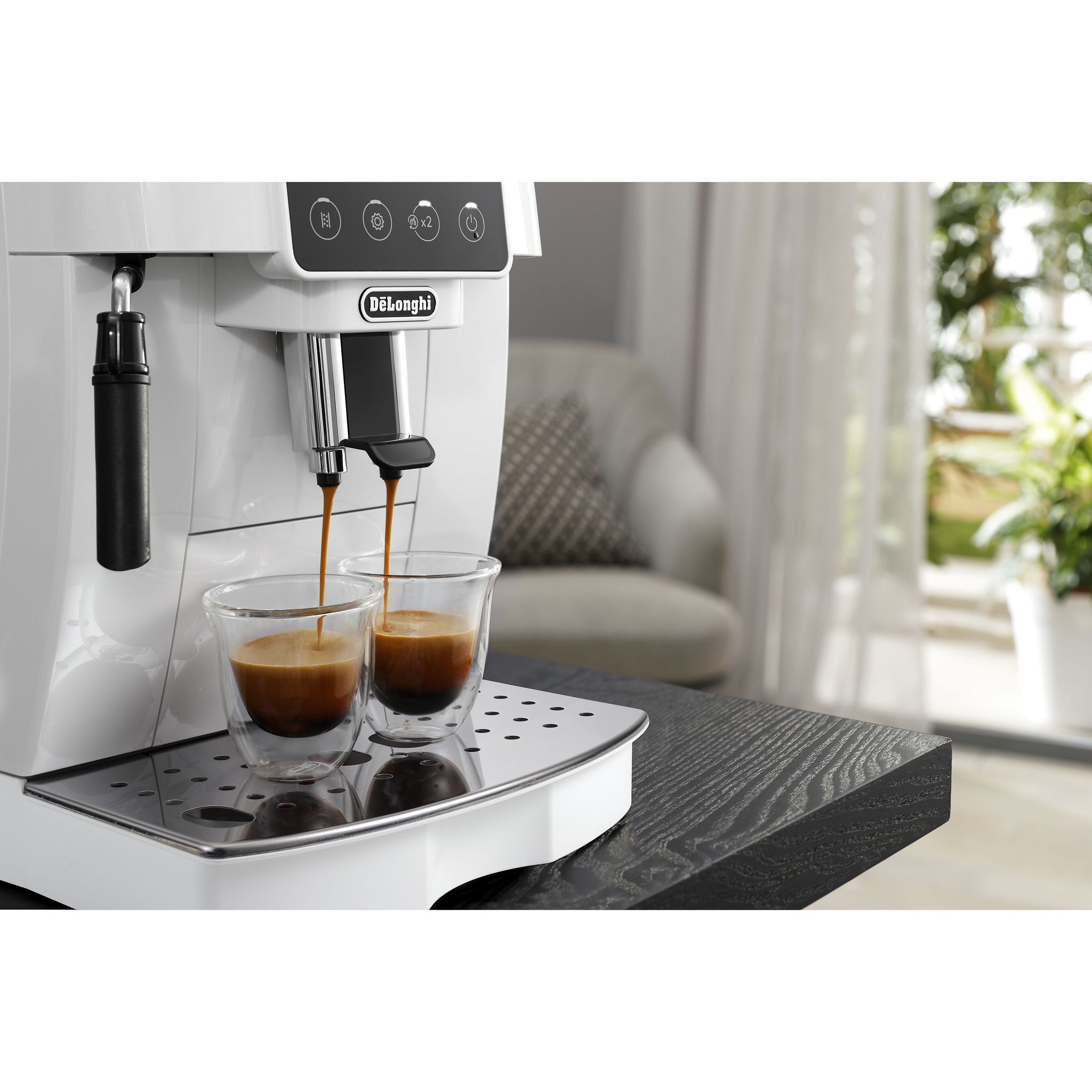 Voir la diapositive 4 : DELONGHI Machine à café expresso avec broyeur ECAM220.20.W - Blanc