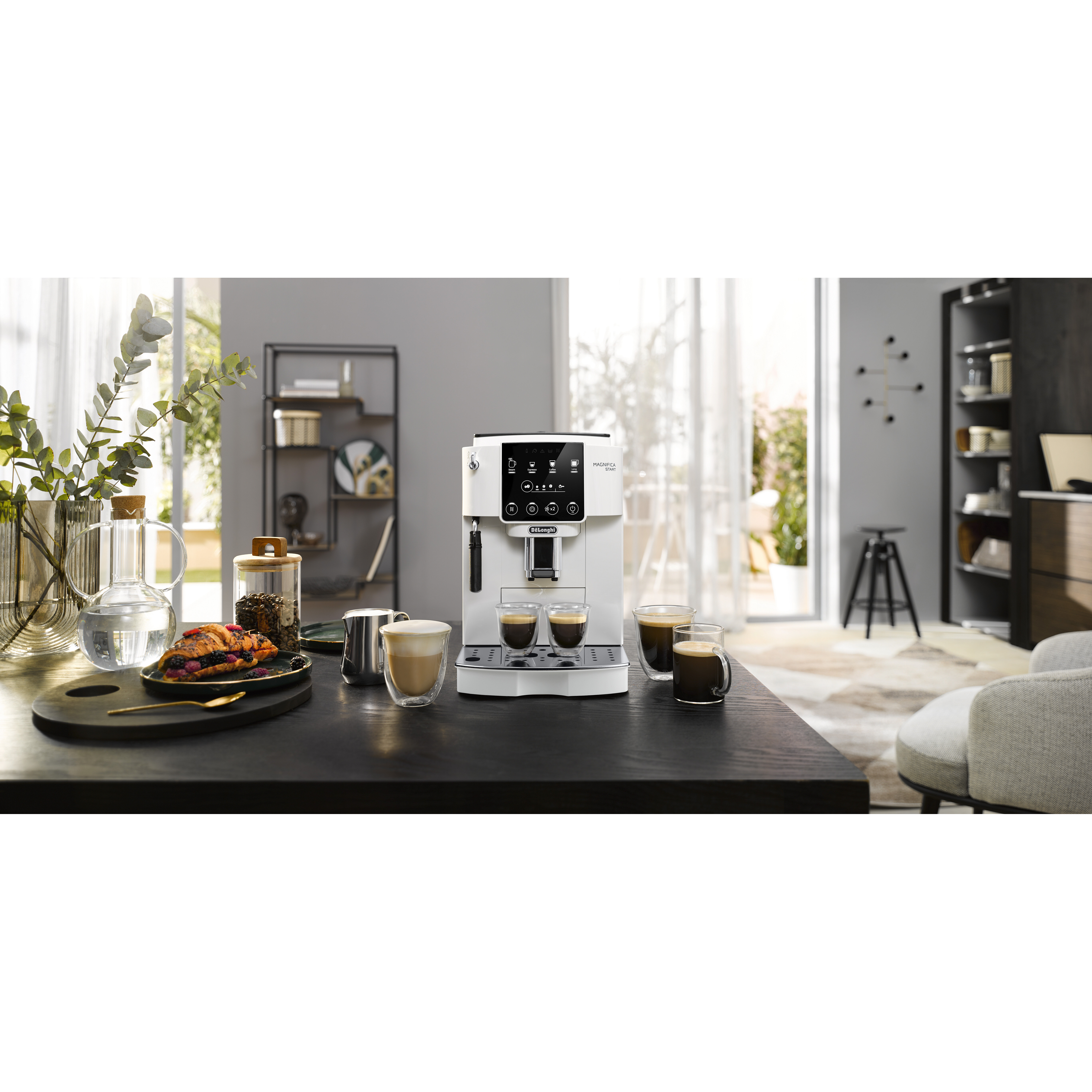 Voir la diapositive 5 : DELONGHI Machine à café expresso avec broyeur ECAM220.20.W - Blanc
