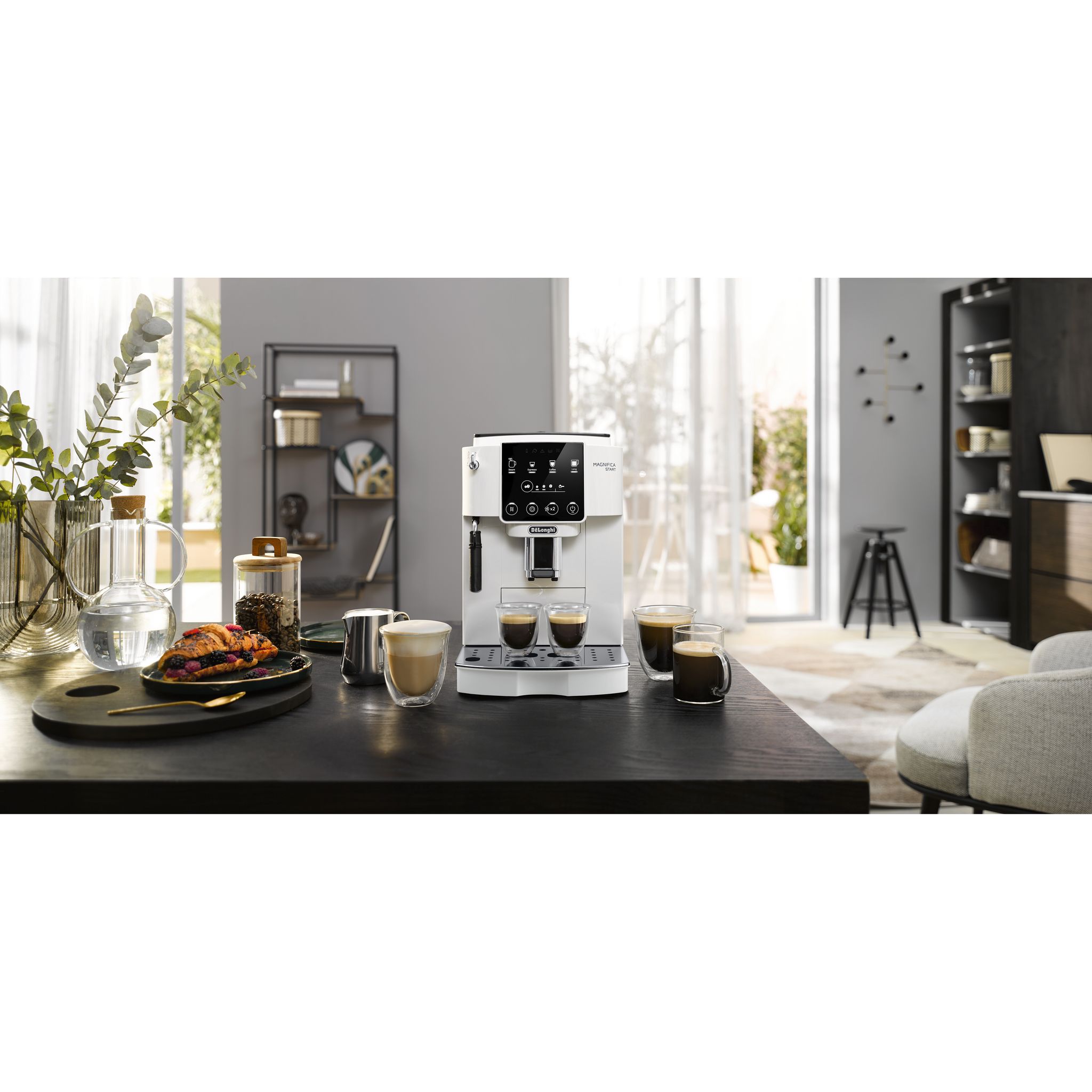 Voir la diapositive 5 : DELONGHI Machine à café expresso avec broyeur ECAM220.20.W - Blanc