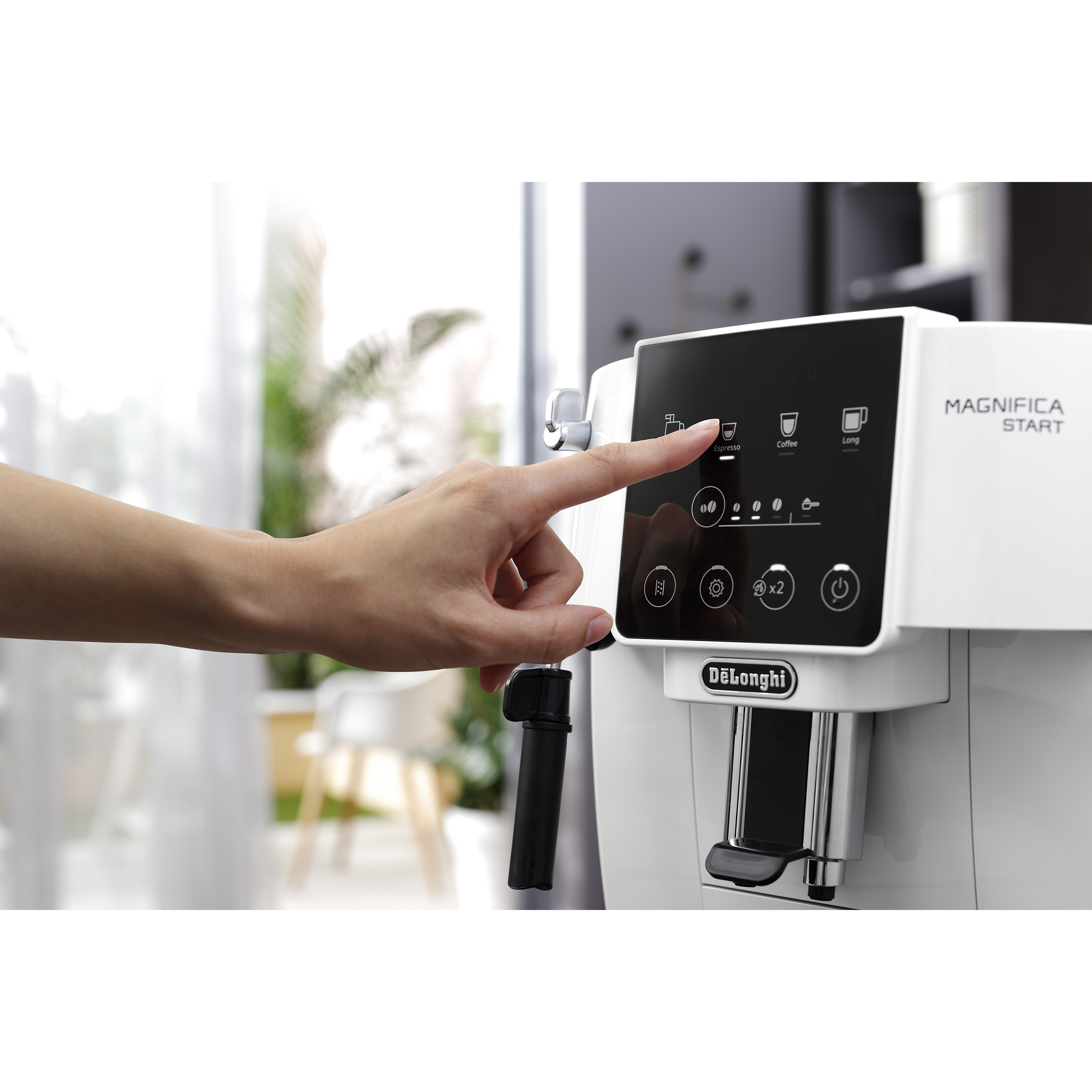 Voir la diapositive 6 : DELONGHI Machine à café expresso avec broyeur ECAM220.20.W - Blanc