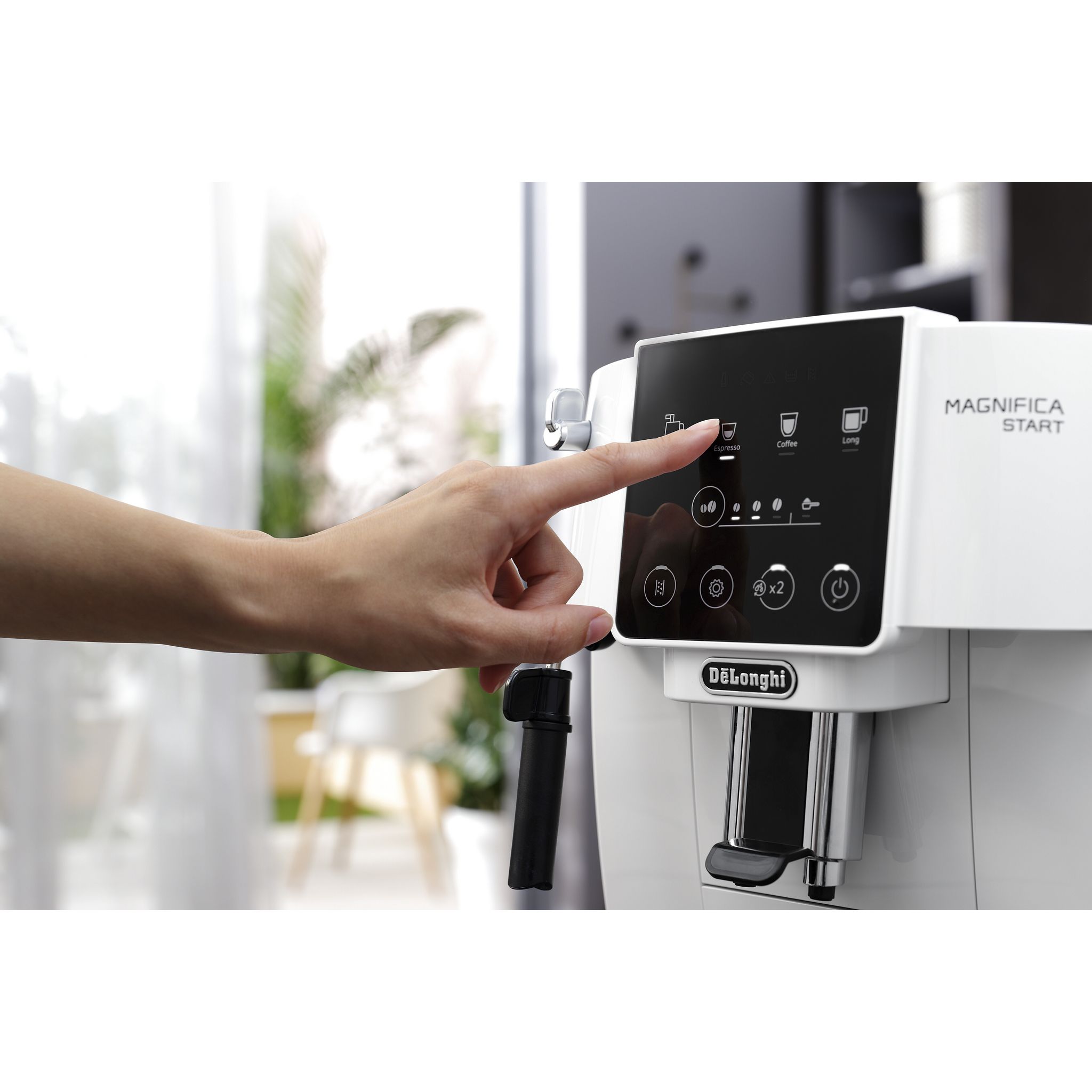 Voir la diapositive 6 : DELONGHI Machine à café expresso avec broyeur ECAM220.20.W - Blanc