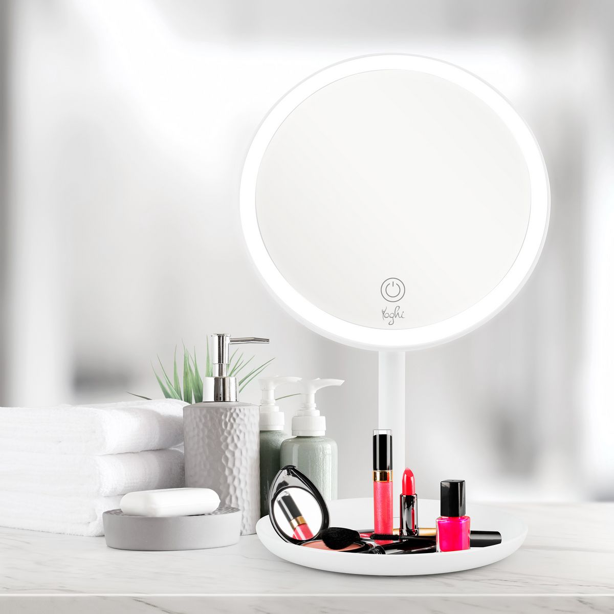 YOGHI Miroir LED Bluetooth Be lite - Blanc