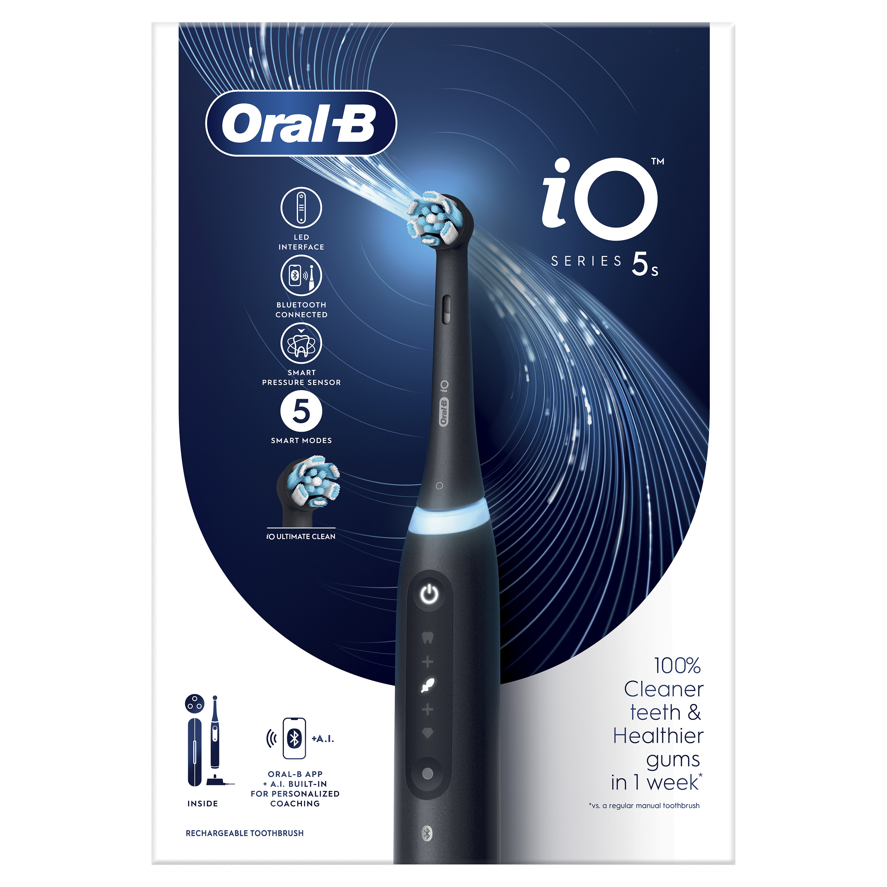 Voir la diapositive 3 : ORAL-B Brosse à dents électrique IO5 - Noir mat