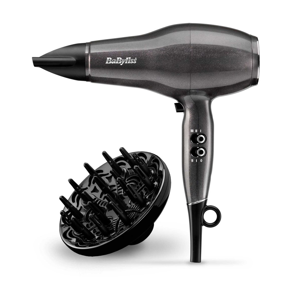 BABYLISS Sèche cheveux ionique avec diffuseur D6490DE - Gris