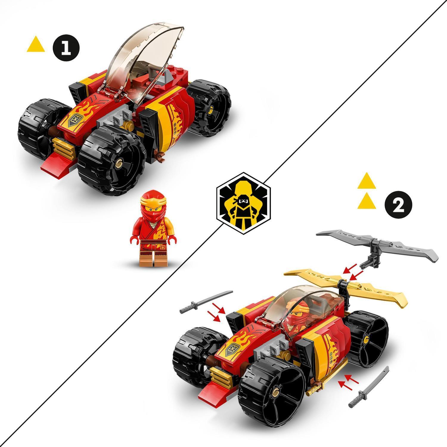 Voir la diapositive 4 : LEGO NINJAGO 71780 La Voiture de Course Ninja de Kai – Évolution, Jouet Voiture, 2-en-1