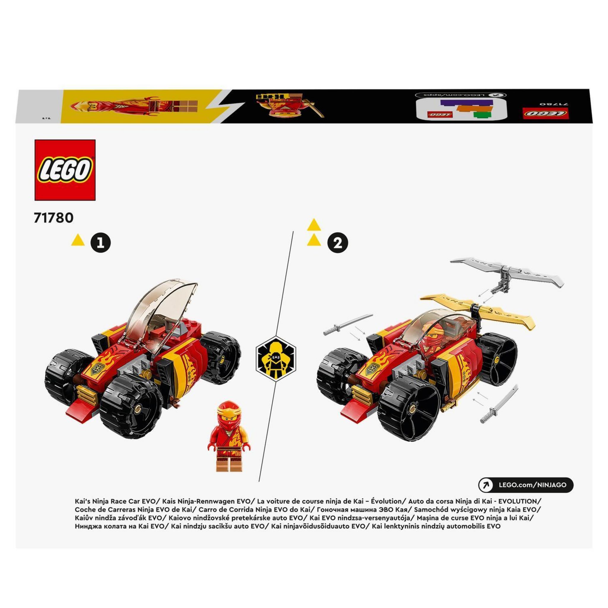 Voir la diapositive 8 : LEGO Ninjago 71780 -  La voiture de course ninja de Kai