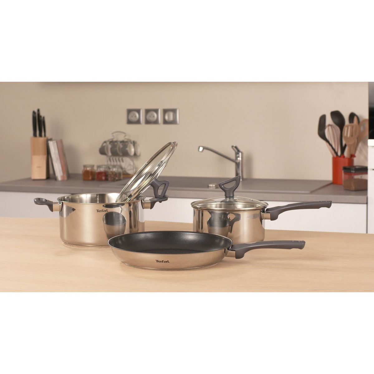 TEFAL Poêle inox antiadhésive 20cm tous feux dont induction  INGENIO DAILY COOK