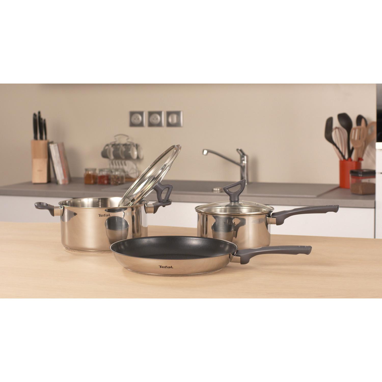 Voir la diapositive 5 : TEFAL Poêle inox antiadhésive 20cm tous feux dont induction INGENIO DAILY COOK