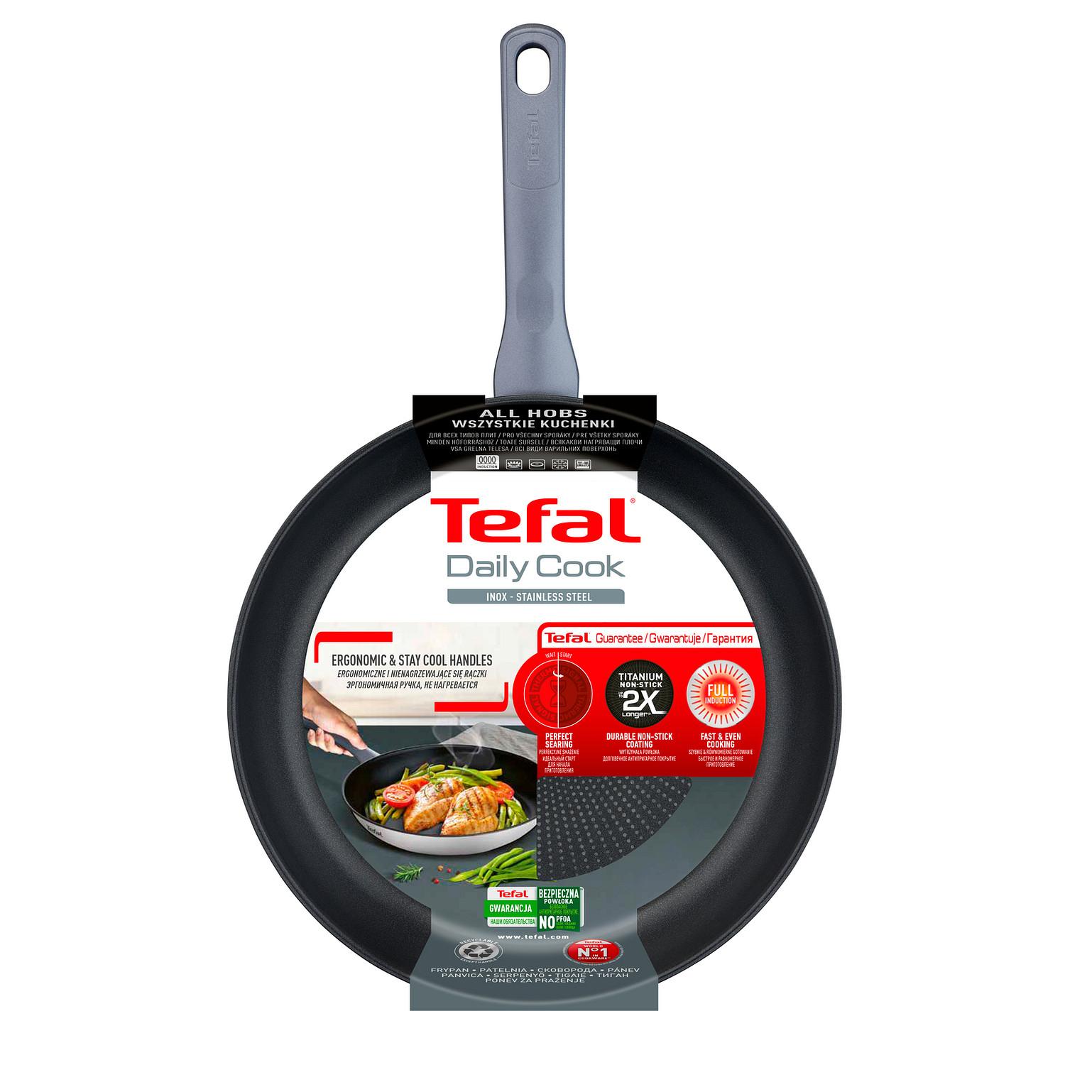 Voir la diapositive 7 : TEFAL Poêle inox antiadhésive 20cm tous feux dont induction INGENIO DAILY COOK
