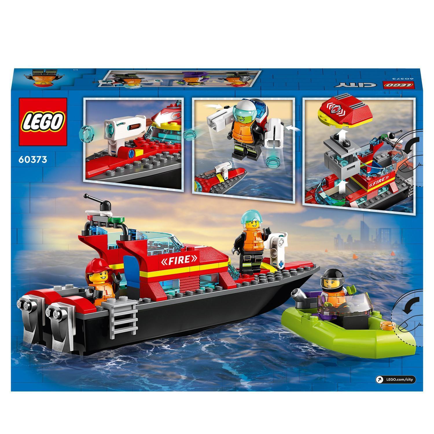 Voir la diapositive 8 : LEGO City 60373 Le Bateau de Sauvetage des Pompiers, Jouet Flottant, Jetpack et Minifigurines