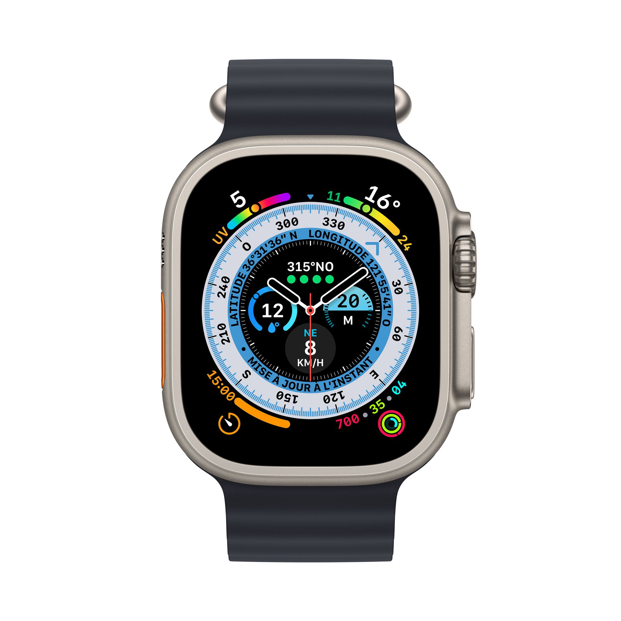 Voir la diapositive 2 : APPLE Watch Ultra M/L 49mm - Océan minuit