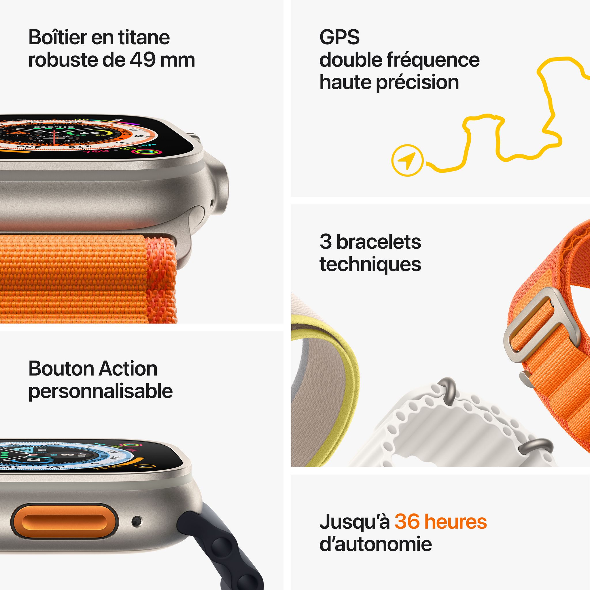 Voir la diapositive 6 : APPLE Watch Ultra M/L 49mm - Océan minuit