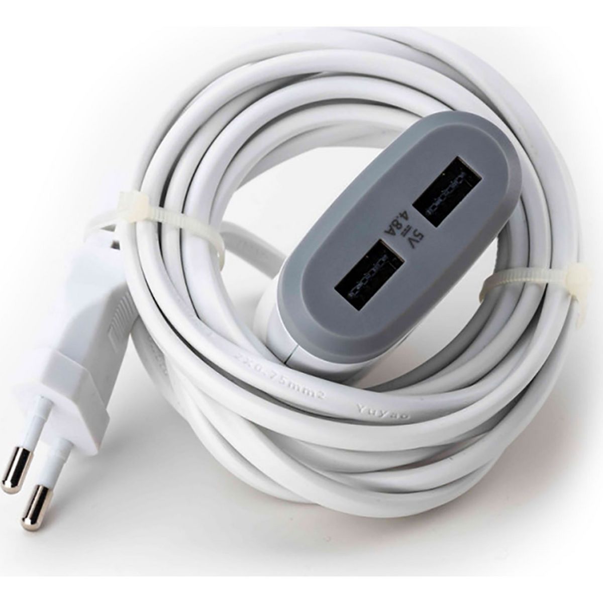 BIGBEN WATT&CO Rallonge 2 USB - Blanc