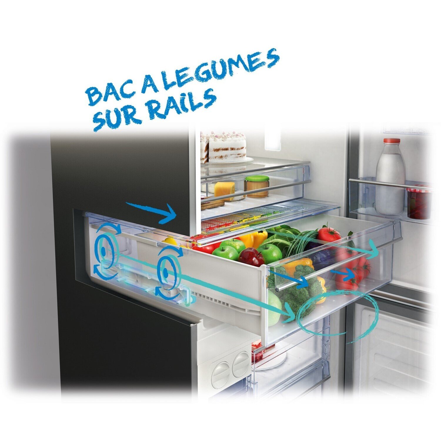 Voir la diapositive 5 : BEKO Réfrigérateur combiné RCNE560K40DSN, 510 L, Froid ventilé No frost, E