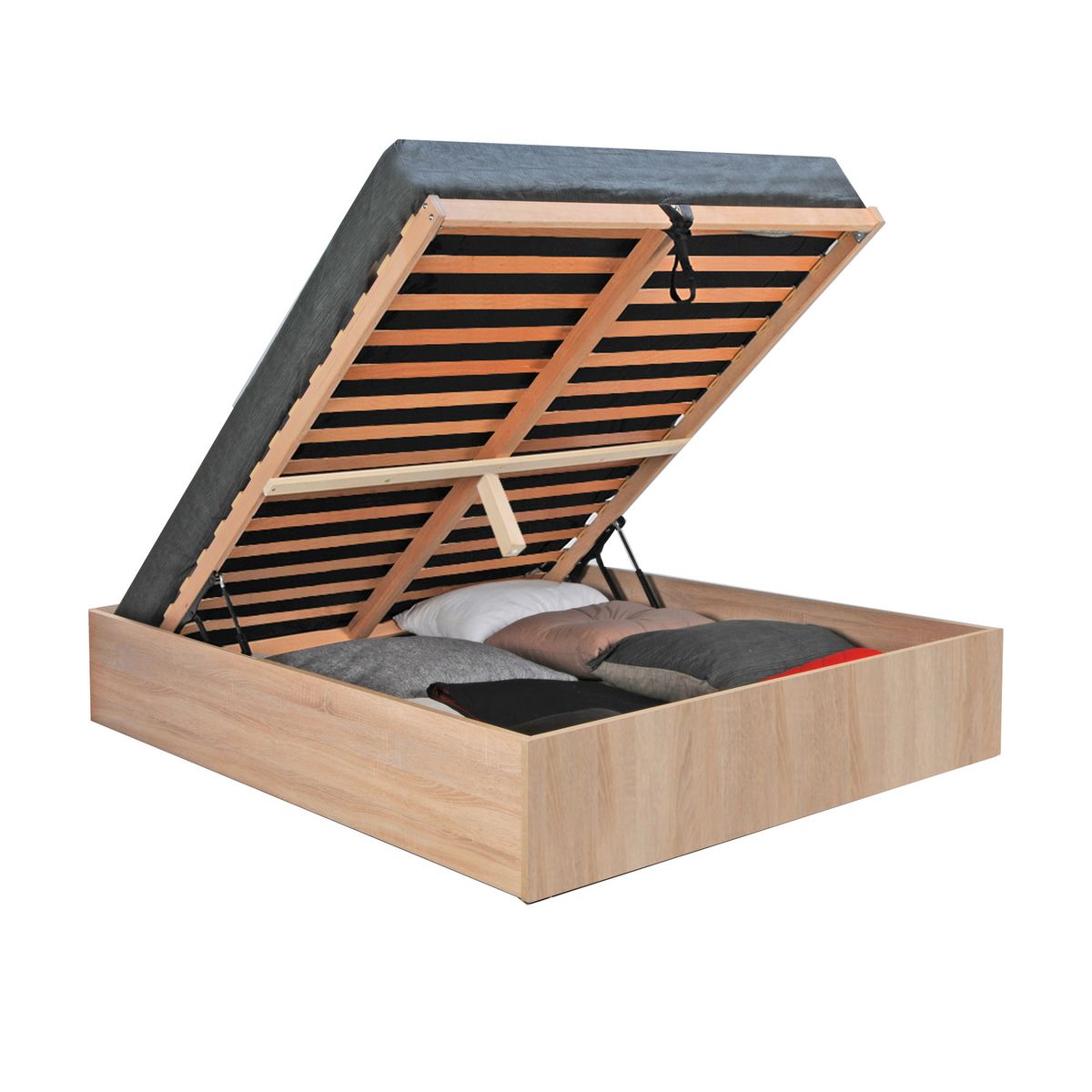 Lit coffre avec sommier relevable  160x200 cm MADRID