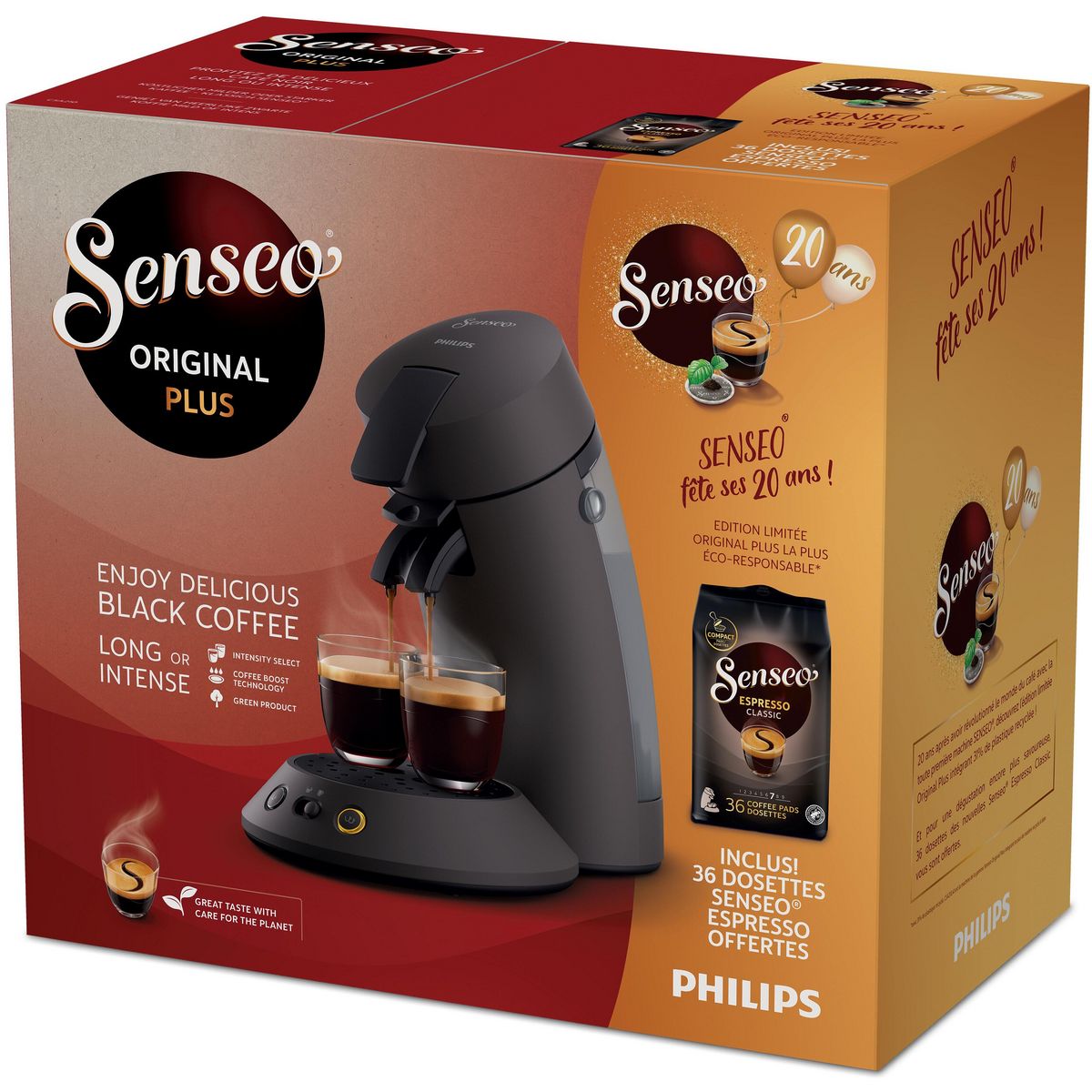 PHILIPS Cafetière à dosette CSA210/41 - Noir