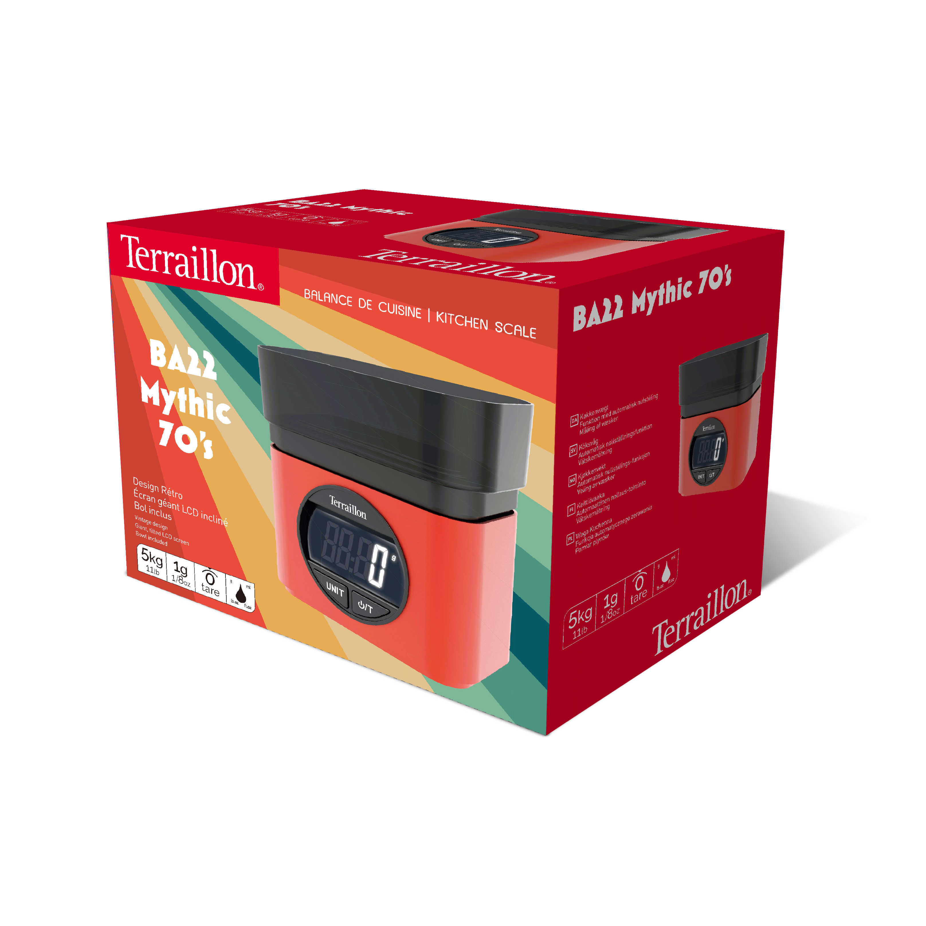 Voir la diapositive 3 : TERRAILLON Balance de cuisine MYTHIC70 - Rouge