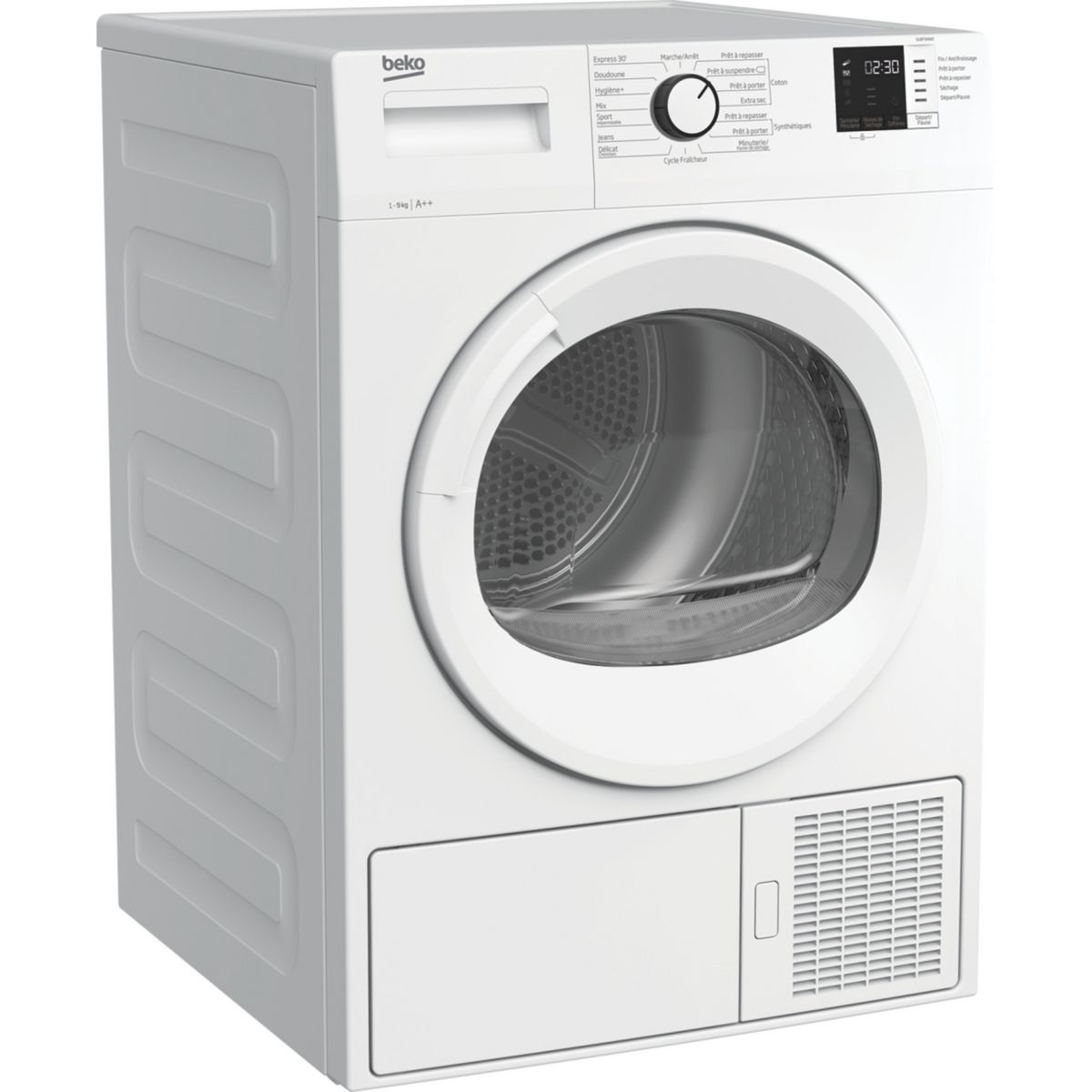 BEKO Sèche linge SLBF94W0, Pompe à chaleur, 9 kg, A++