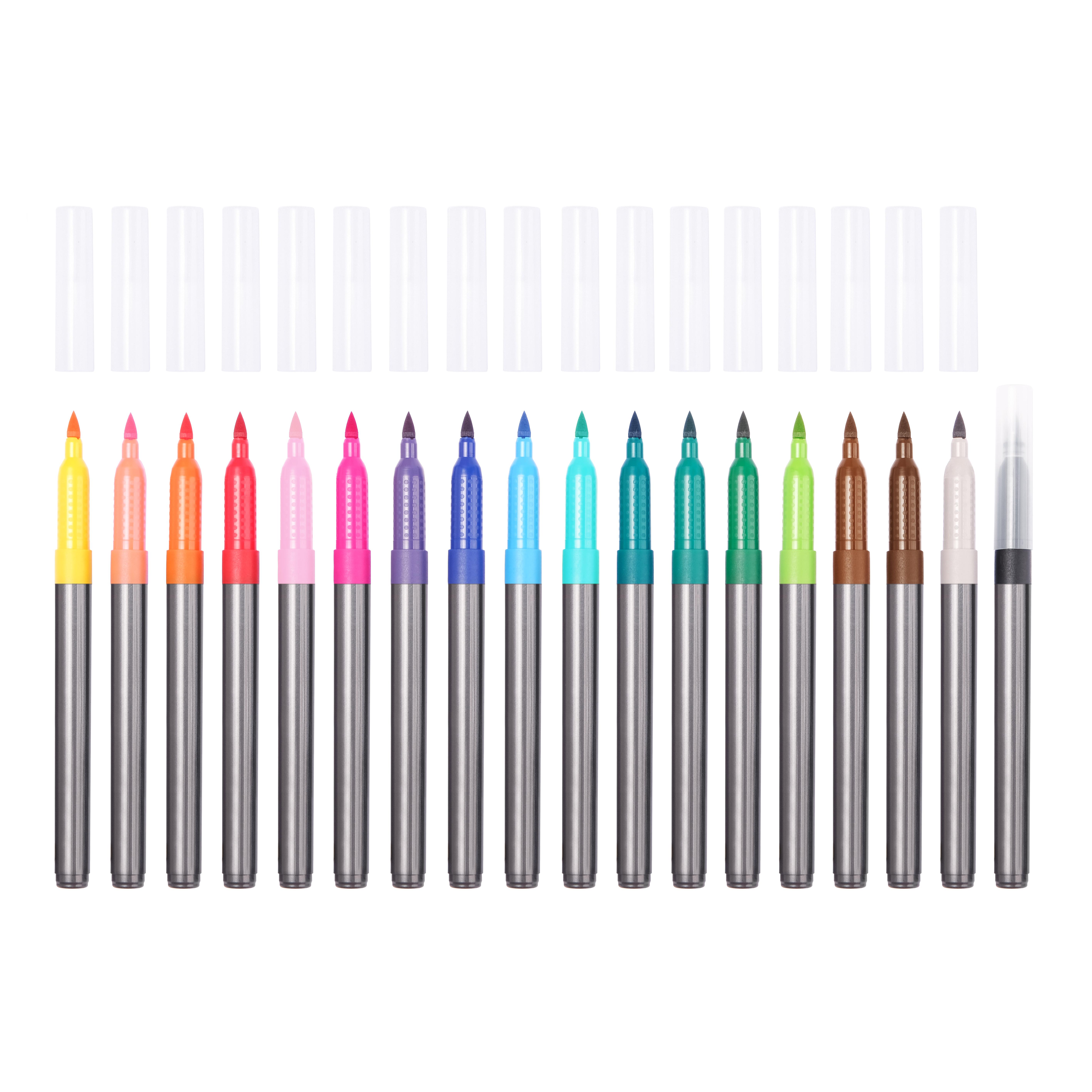 Voir la diapositive 2 : AUCHAN Pochette de 18 feutres de coloriage Pointe Brosse