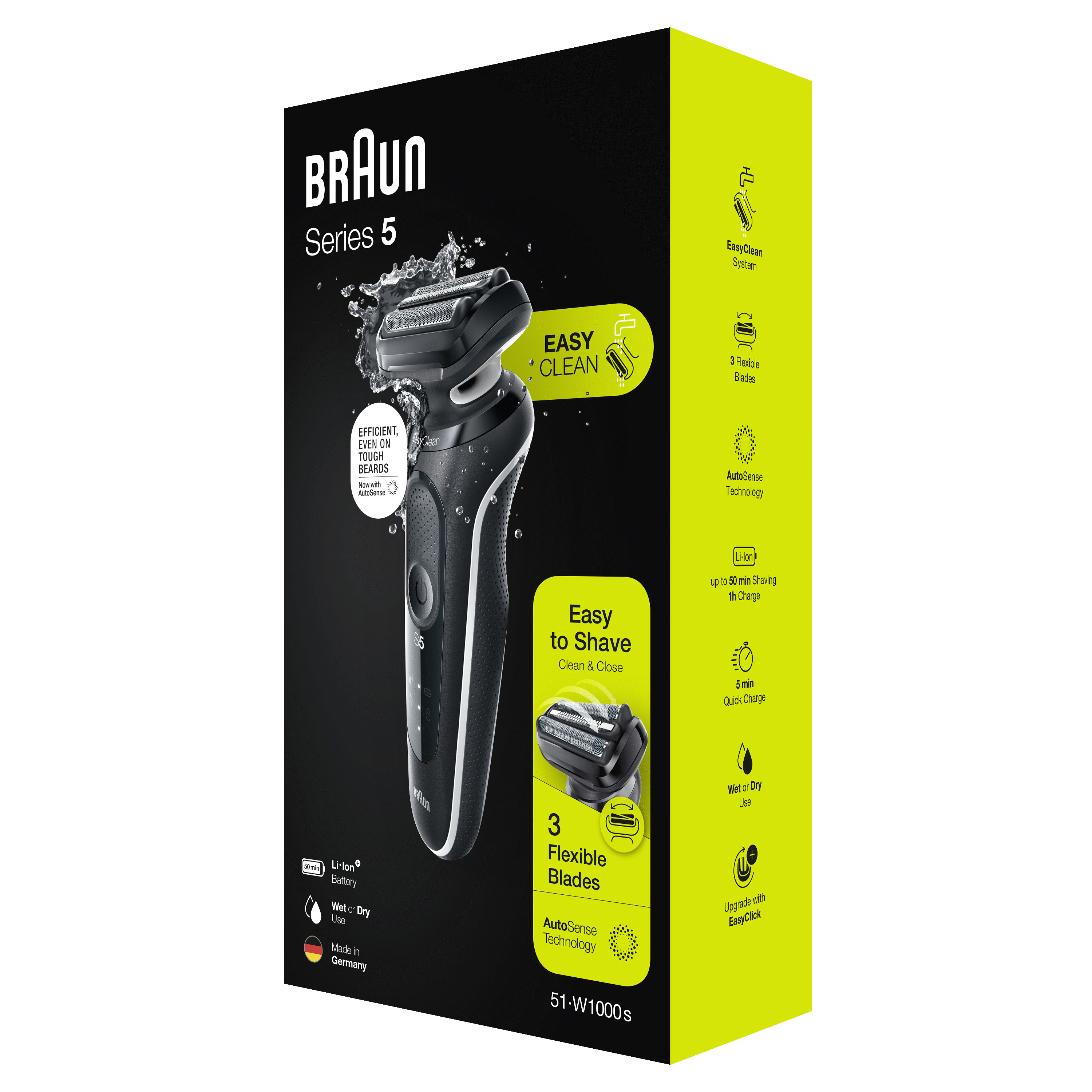 Voir la diapositive 6 : BRAUN Rasoir électrique 51-W1000S - Noir