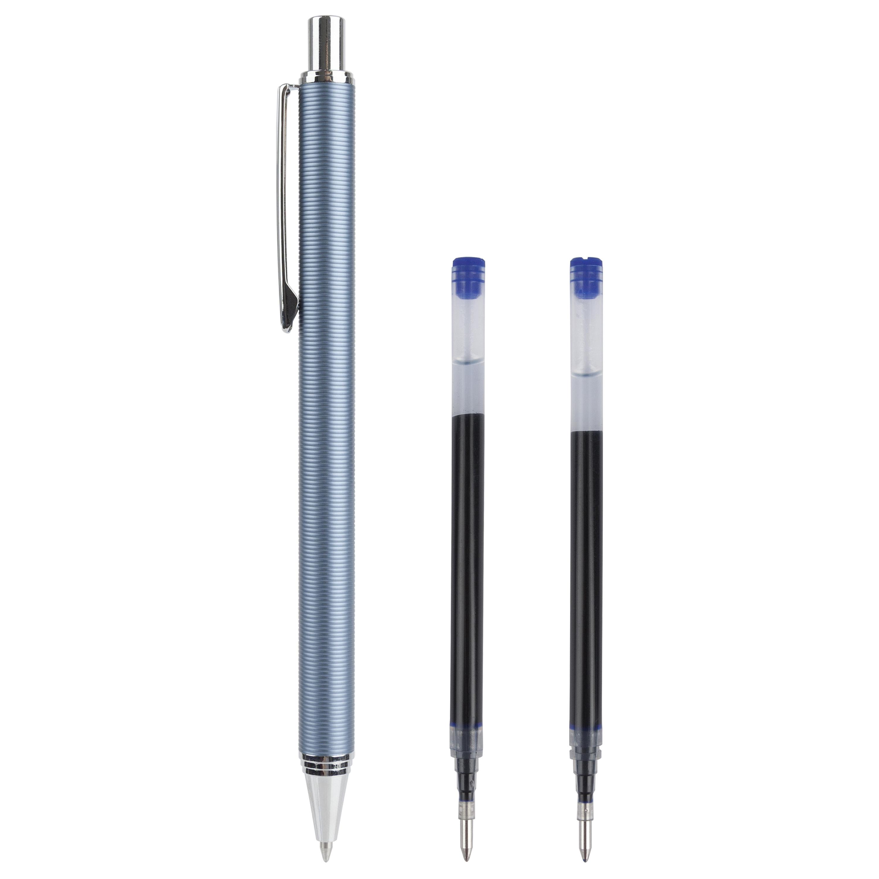 Voir la diapositive 2 : AUCHAN Stylo Gel Premium Rétractable +2 recharges - Bleu