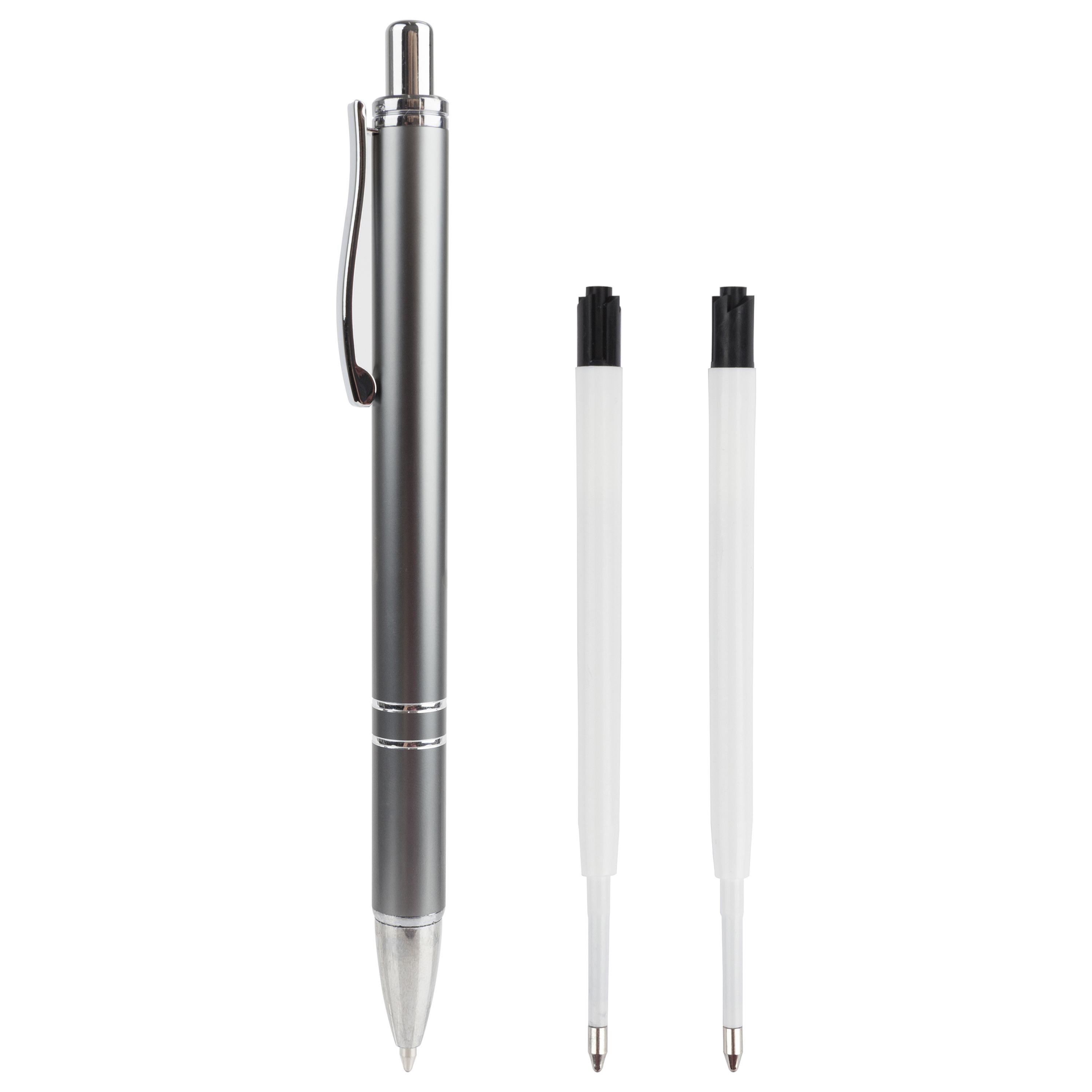 Voir la diapositive 2 : AUCHAN Stylo rétractable Premium+2 recharges - Noir
