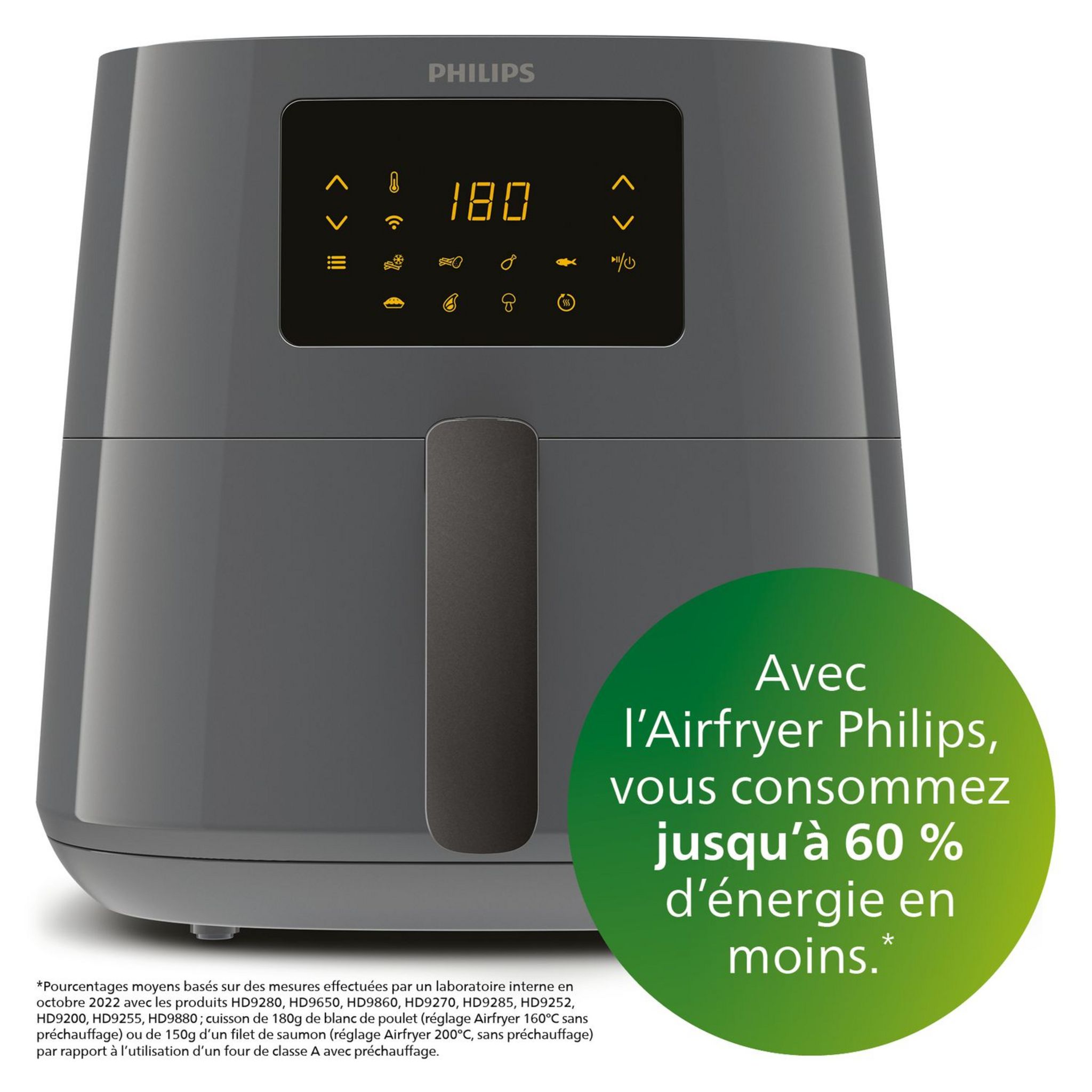 Voir la diapositive 2 : PHILIPS Friteuse électrique Airfryer sans huile à air chaud HD9280/60 - Ardoise