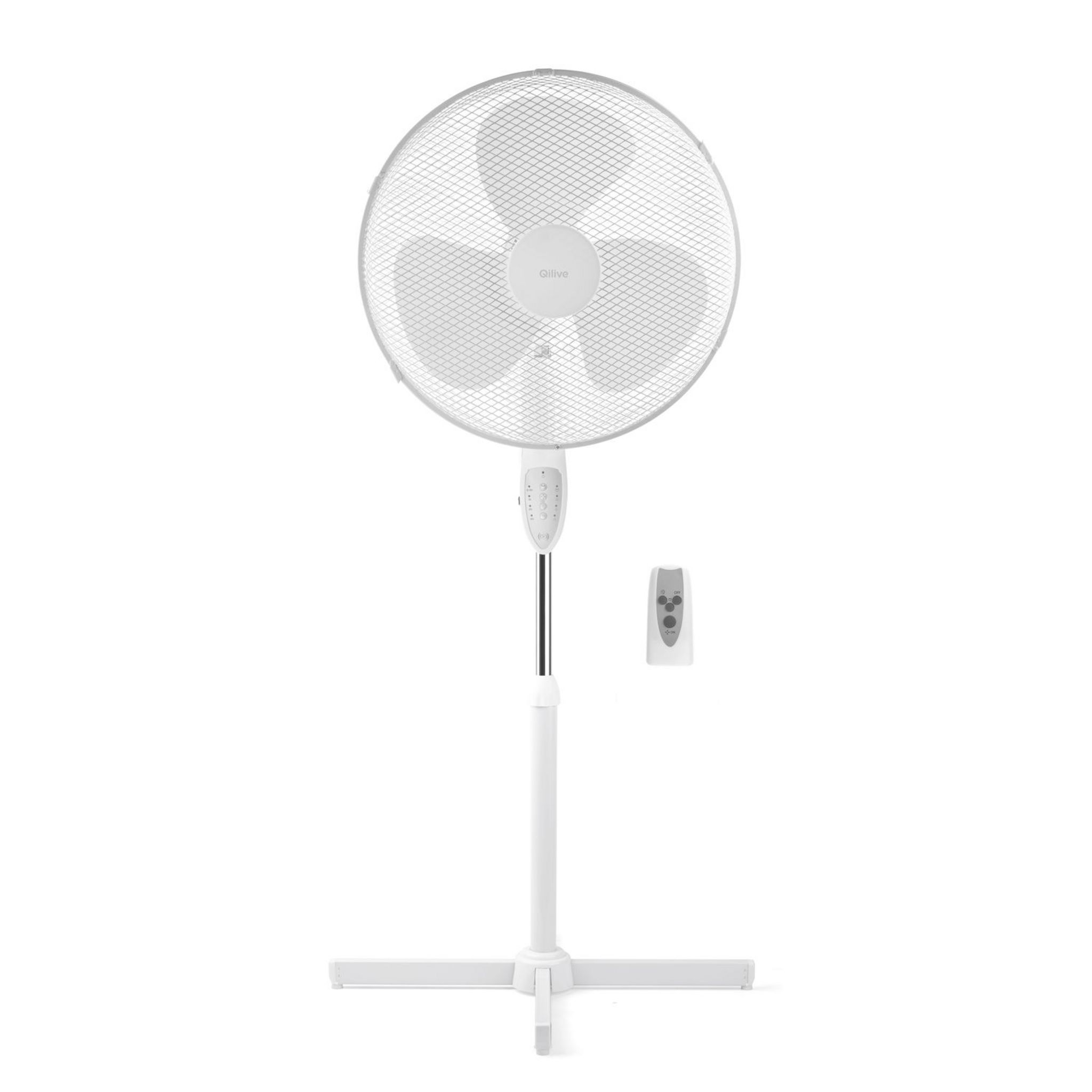 Voir la diapositive 1 : QILIVE Ventilateur sur pied Q.6847 - Blanc